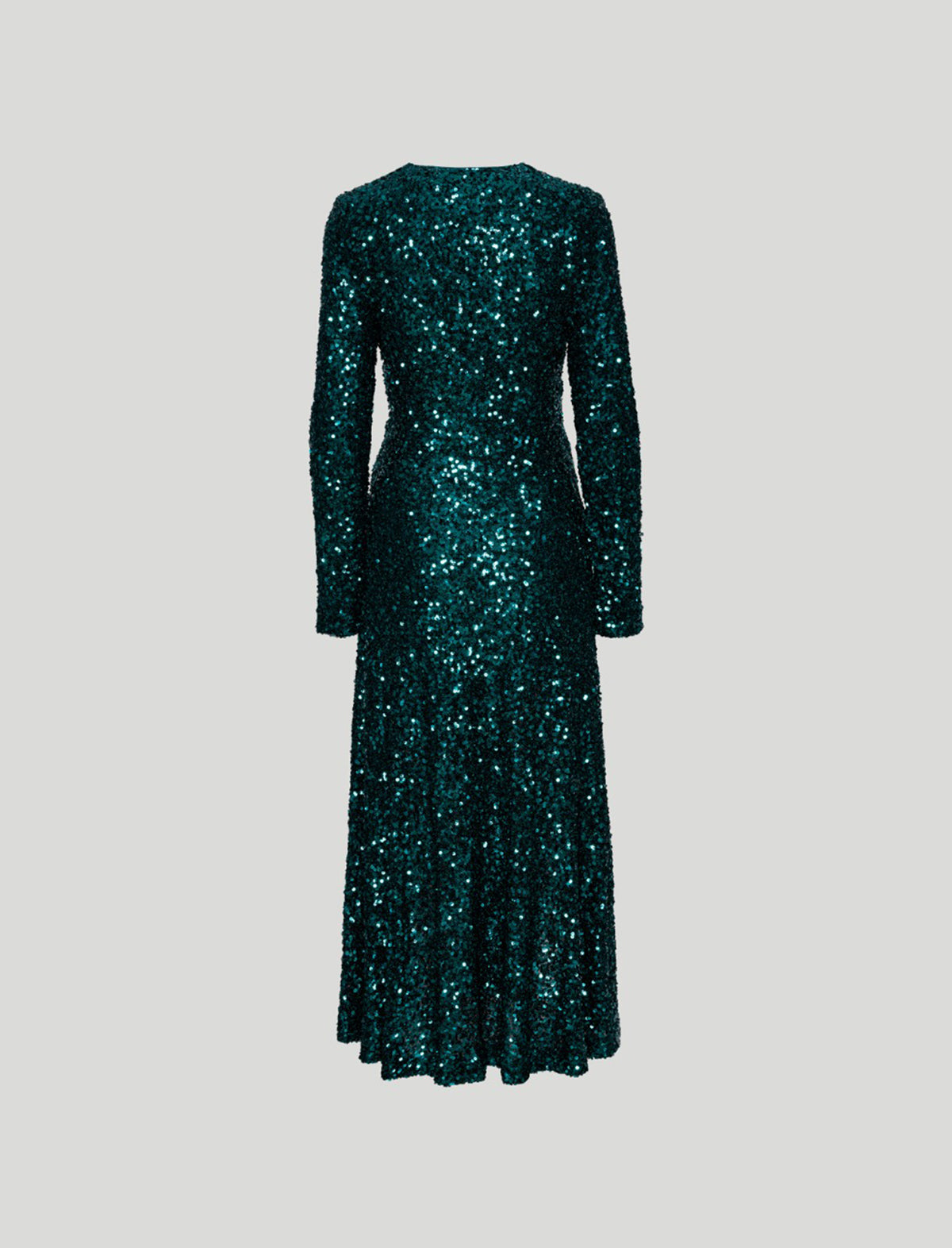 ROTATE Holiday Sierra Sequin Slit Dress in Teal