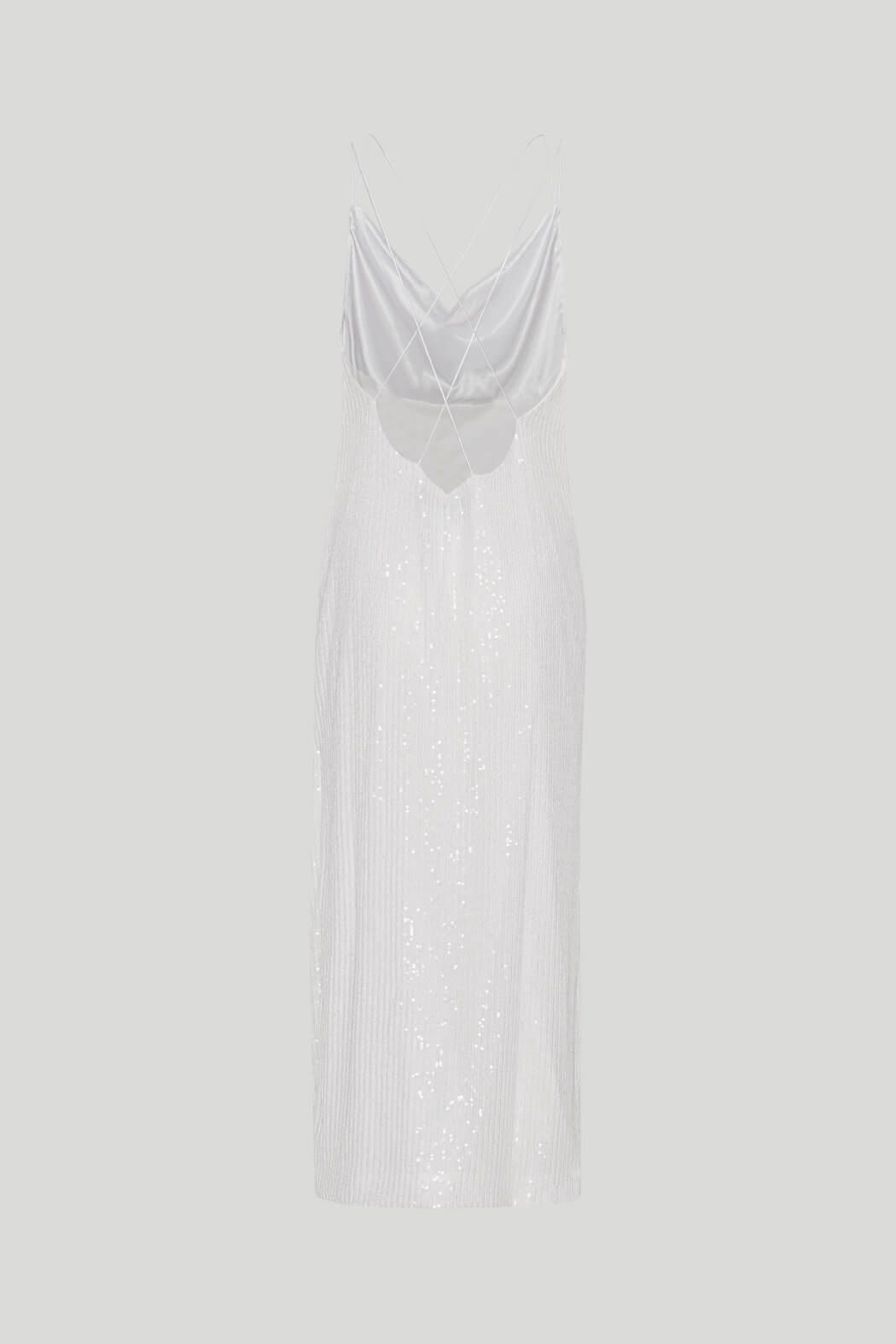ROTATE Briger Christensen Sequin Slip Dress in Bright White
