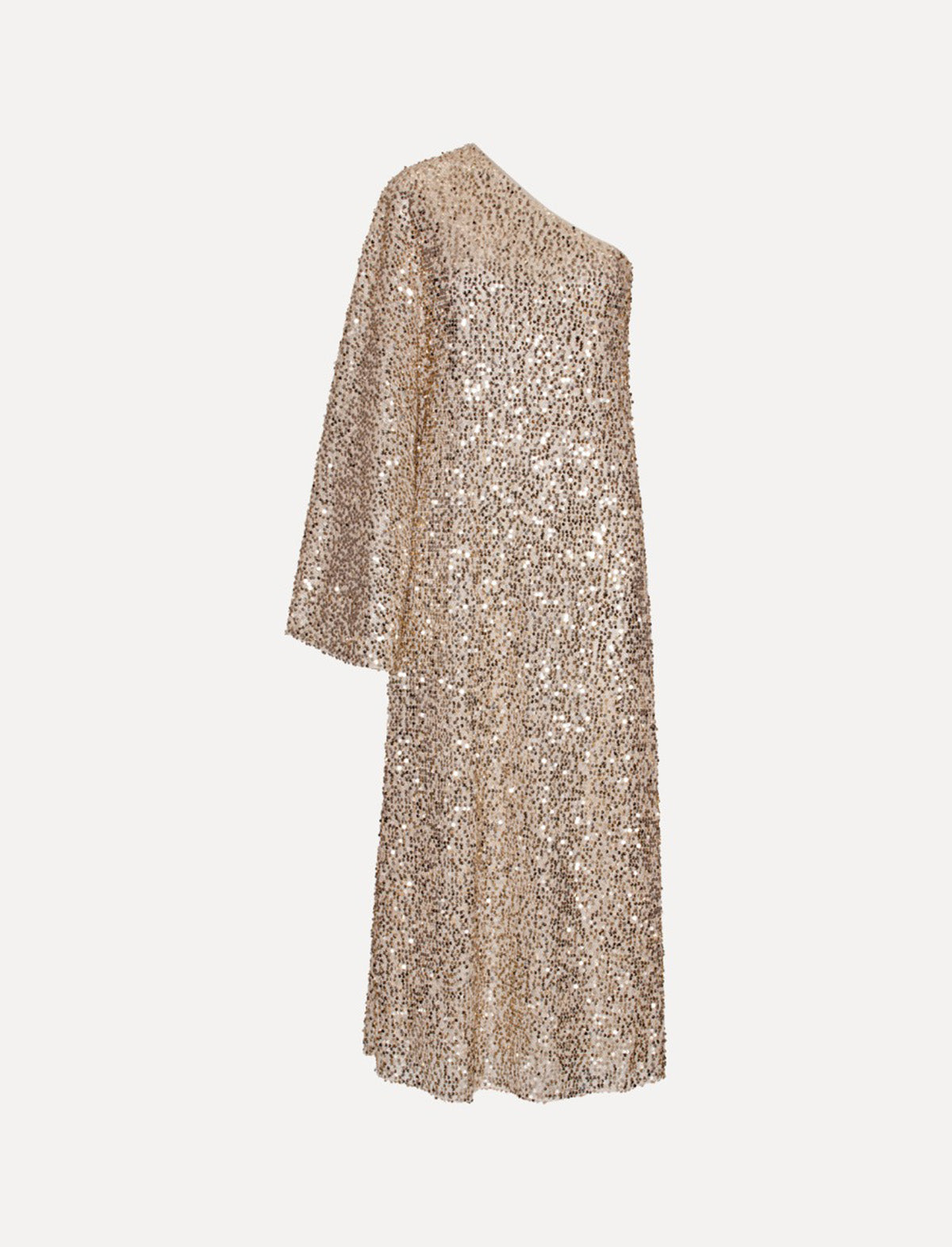 ROTATE Birger Christensen Net Sequins Maxi Dress In Macadamia