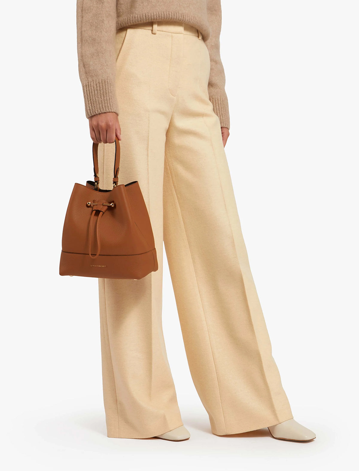STRATHBERRY Osette Midi Bag In Tan