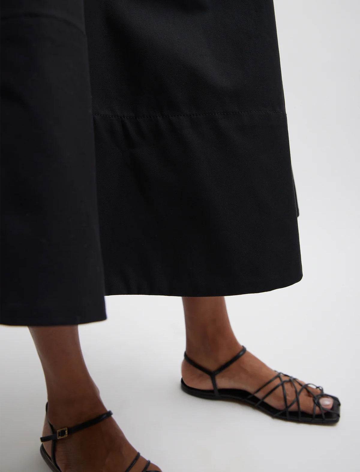 TIBI Bonded Luxe Twill Circle Skirt in Black