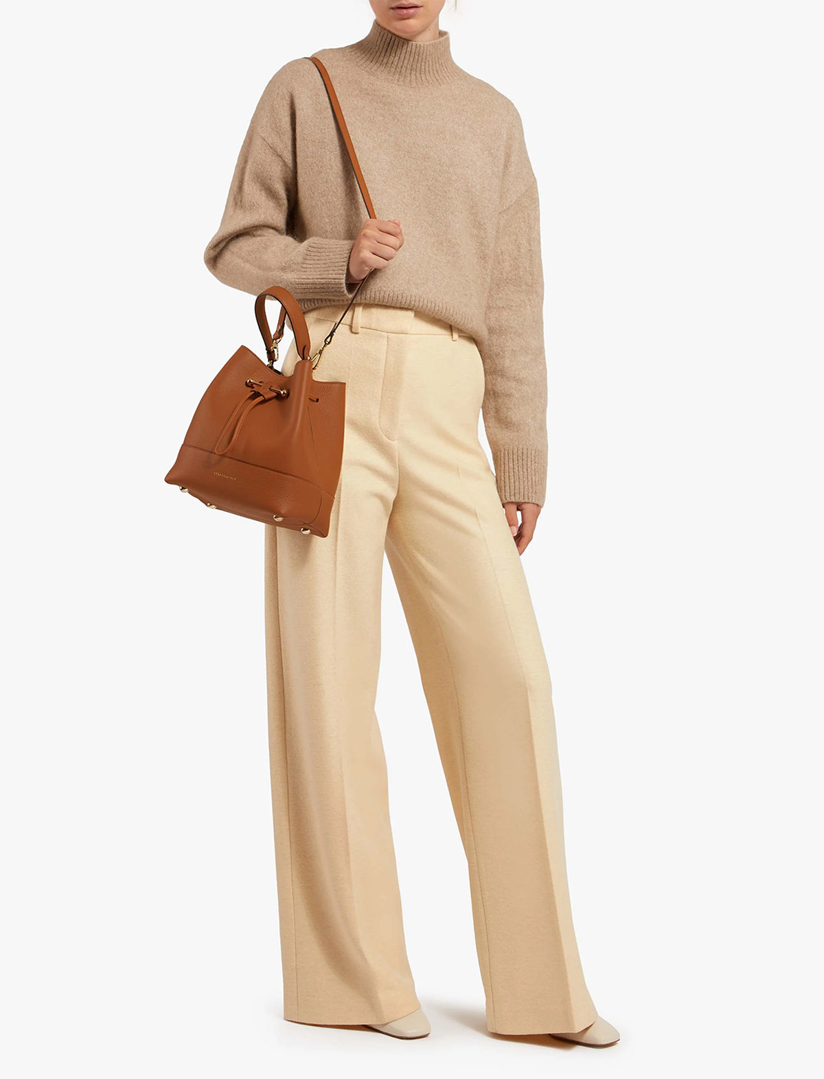 STRATHBERRY Osette Midi Bag In Tan