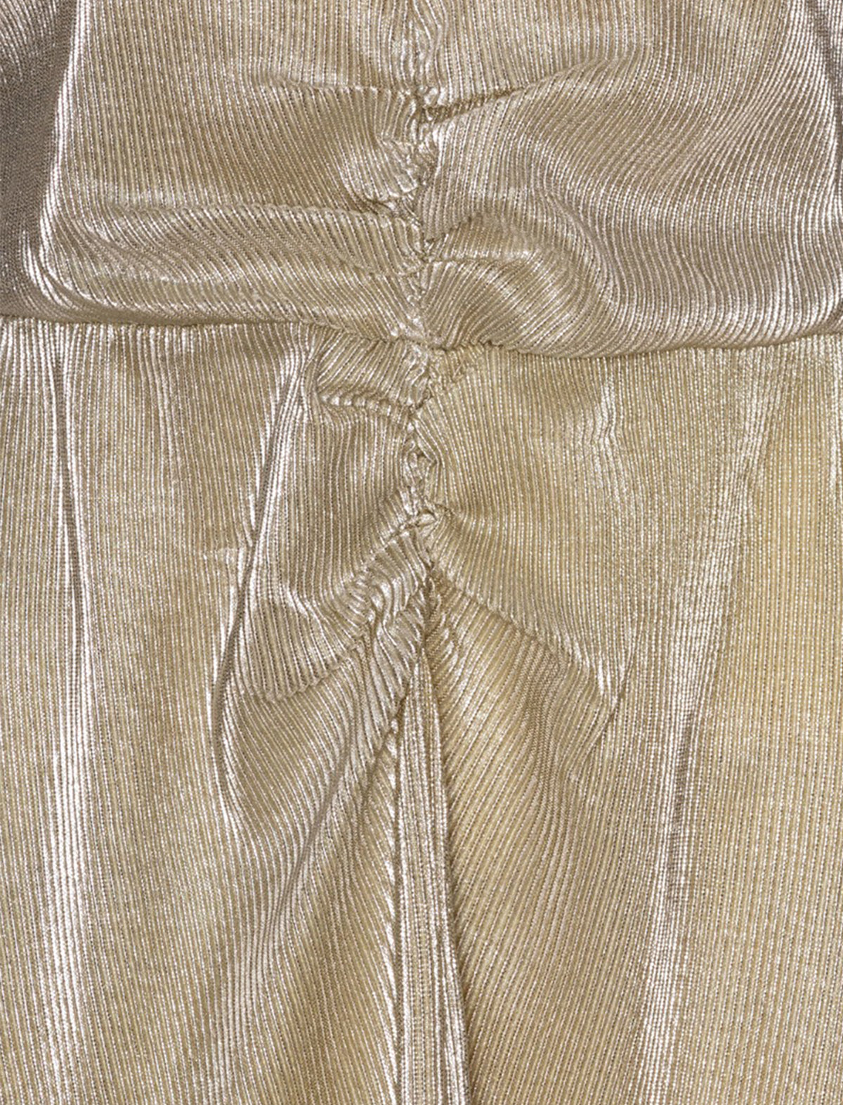 ROTATE Holiday V-Neck Plisse Midi Dress in Rutabaga Gold