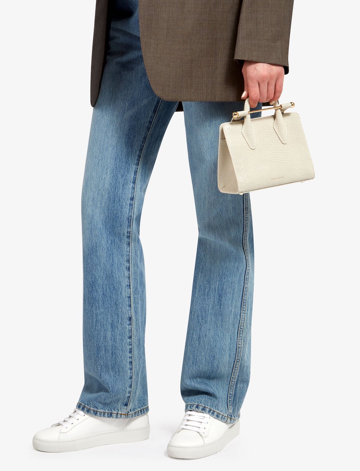 STRATHBERRY Nano Tote Bag in Embossed Vanilla