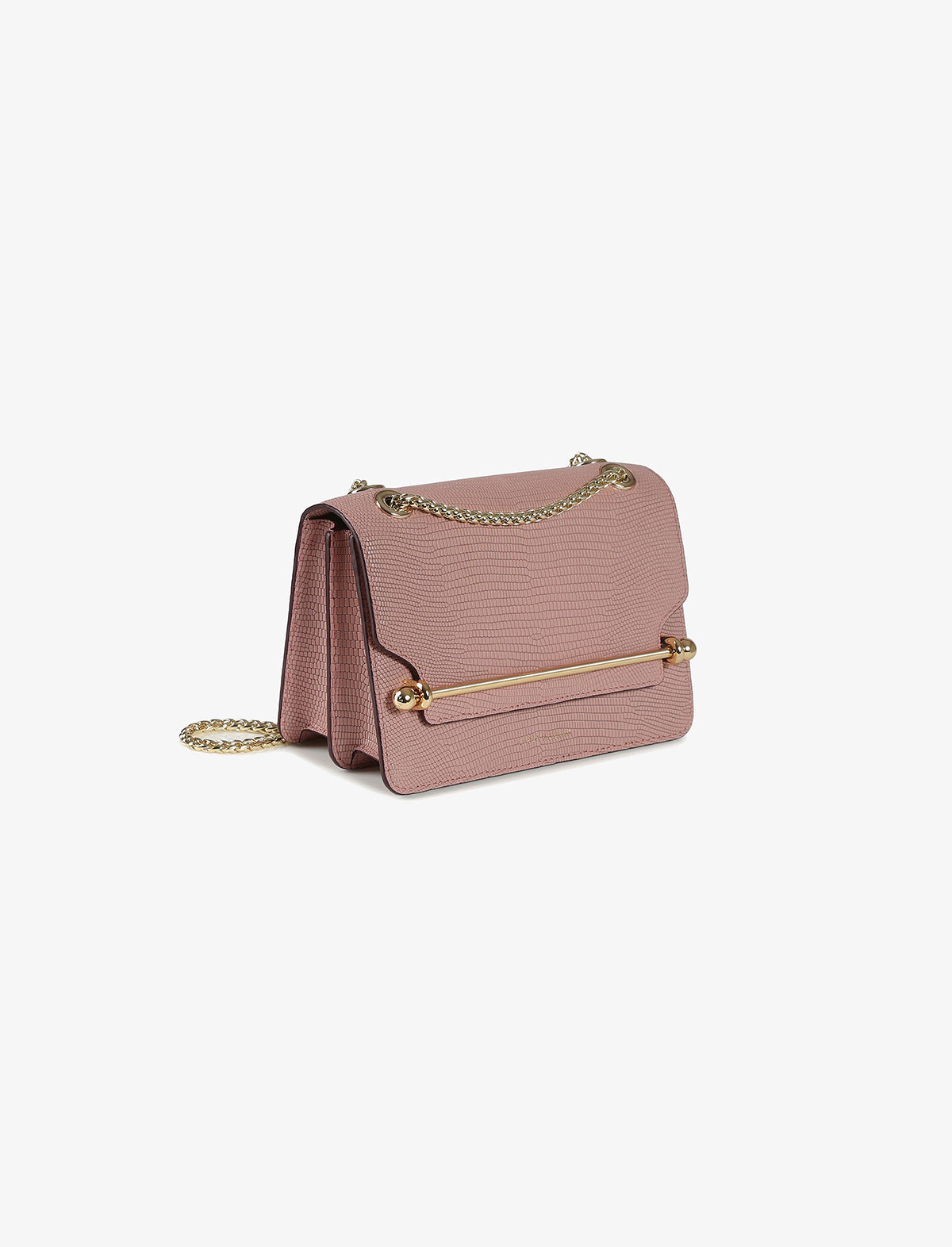 STRATHBERRY East/West Mini Bag in Embossed Blush Rose CLOSET