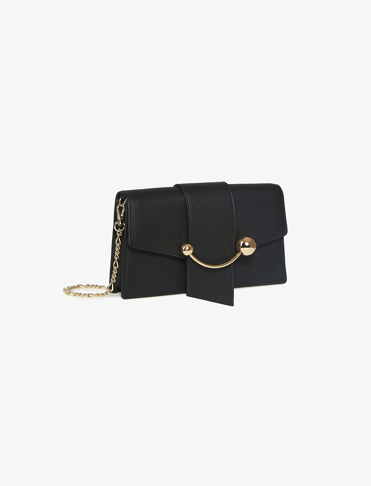 STRATHBERRY Crescent Bag On A Chain Leather in Black