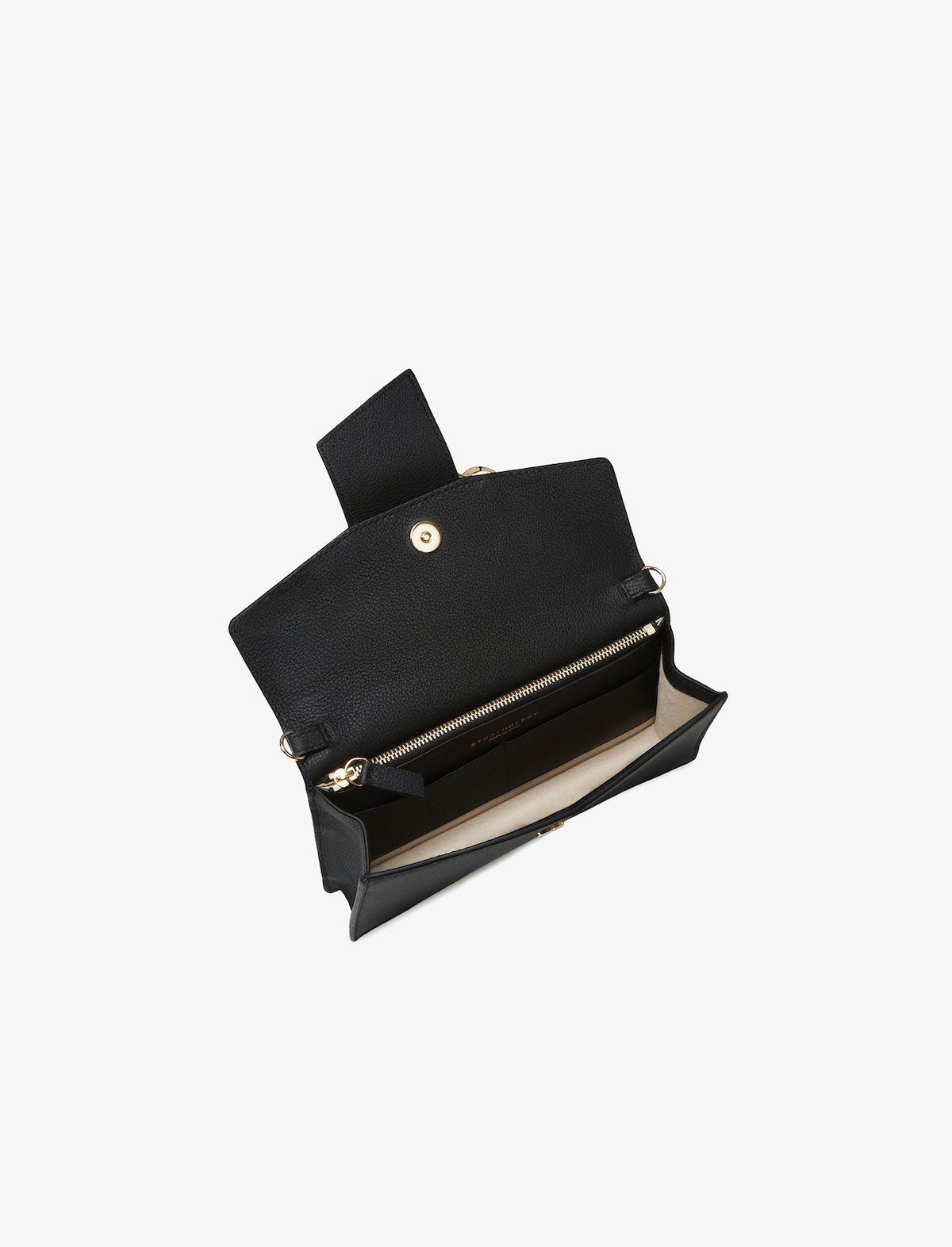 STRATHBERRY Crescent Bag On A Chain Leather in Black