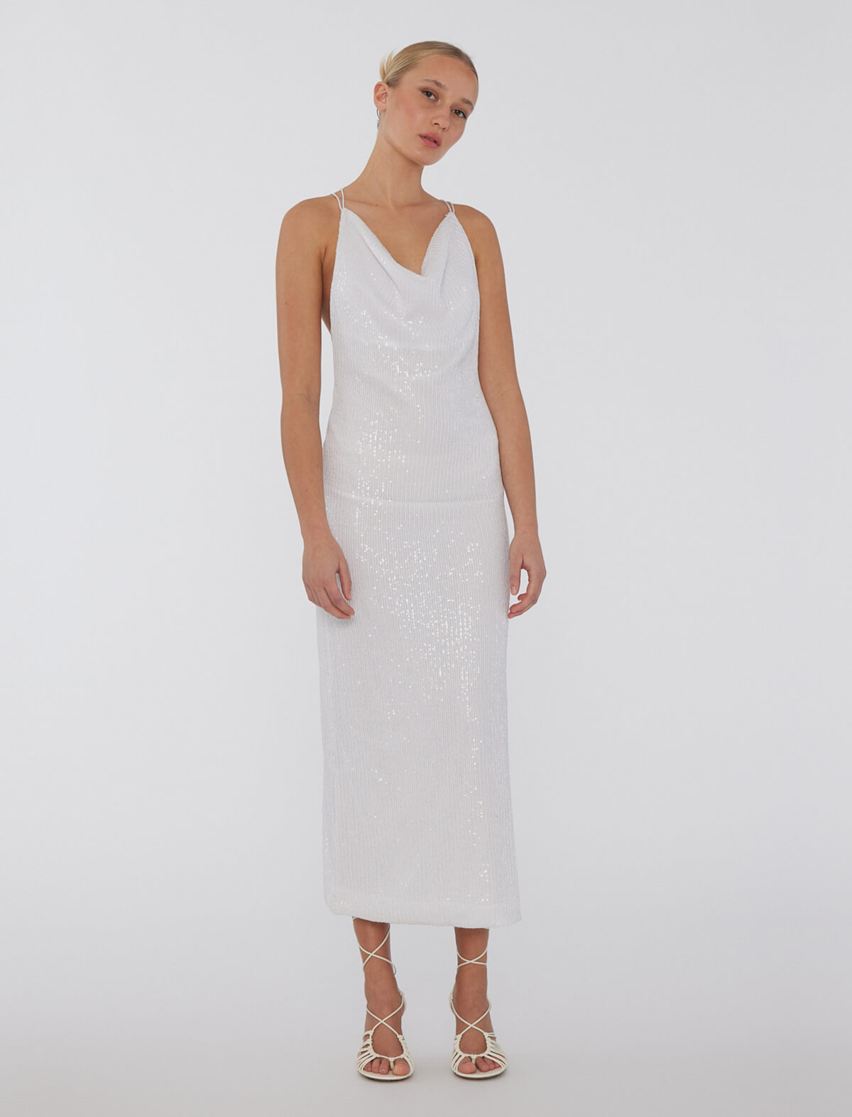 white slip maxi dress
