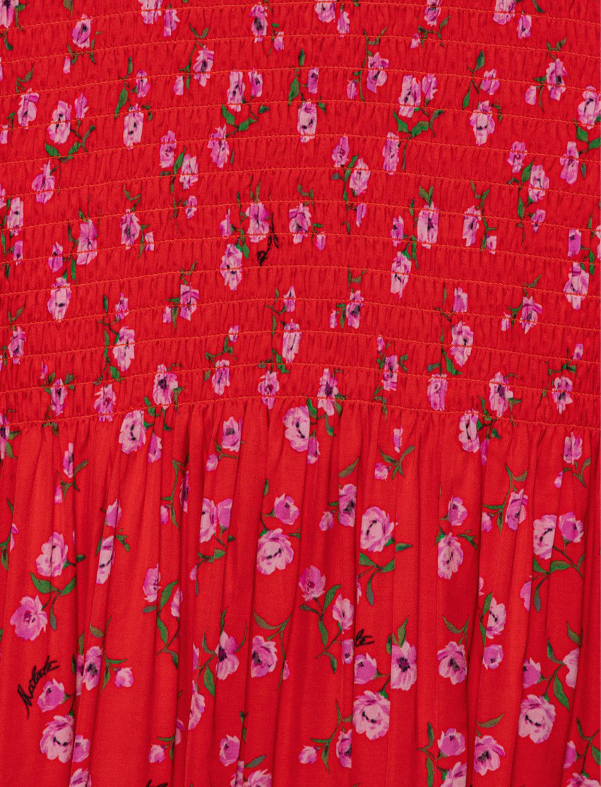 ROTATE Birger Christensen Printed Puff Sleeve Dress In Wildeve Risk Red Print