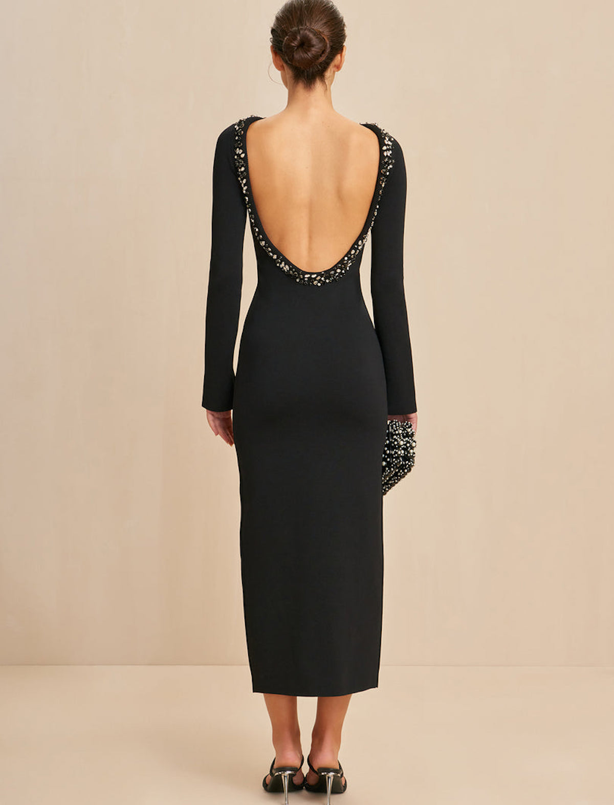 CULT GAIA Eleanora Drop-Back Knit Dress in Black
