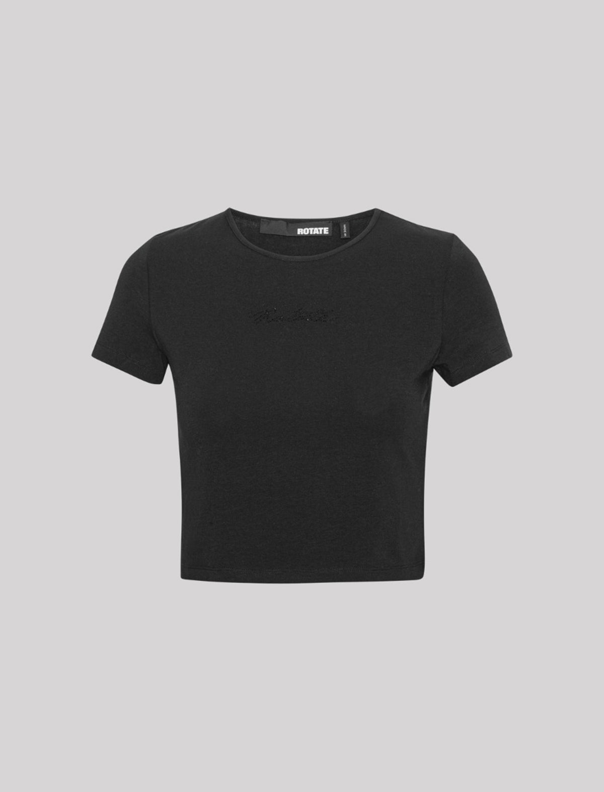 ROTATE BIRGER CHRISTENSEN Cropped T-Shirt In Black