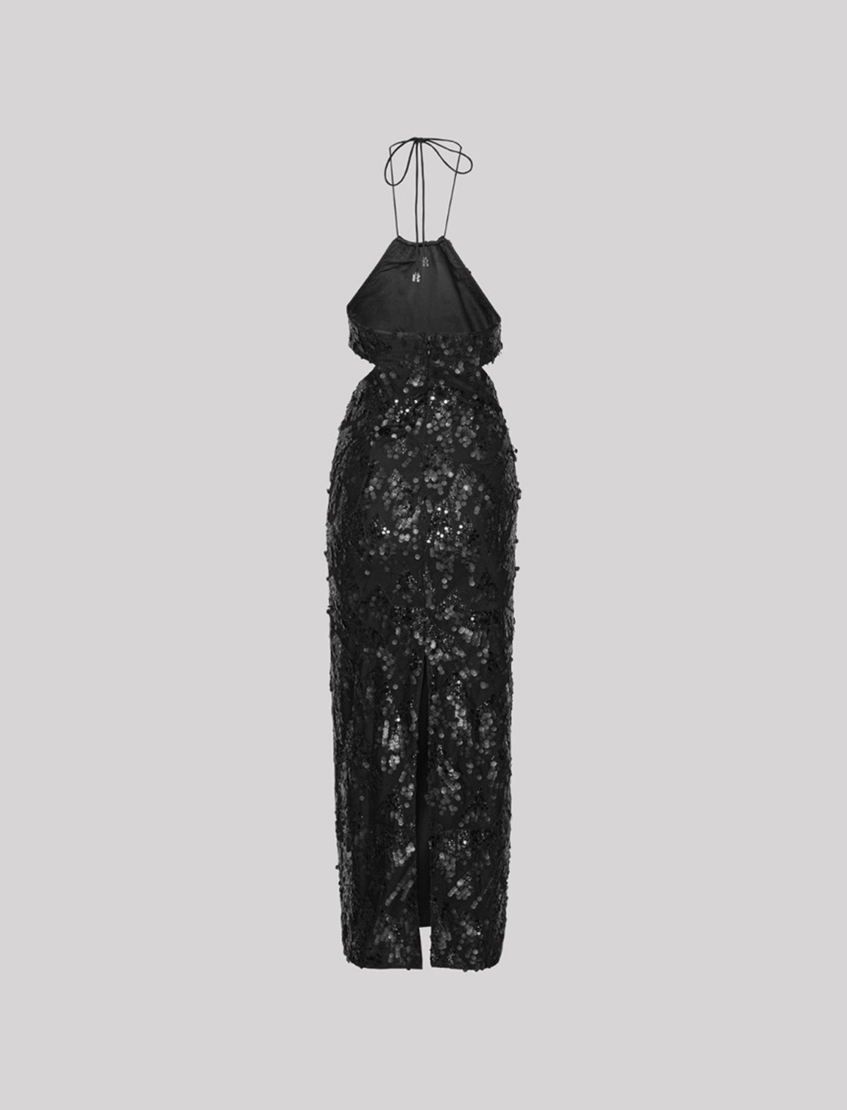 ROTATE BIRGER CHRISTENSEN Sequins Halterneck Dress In Black Comb