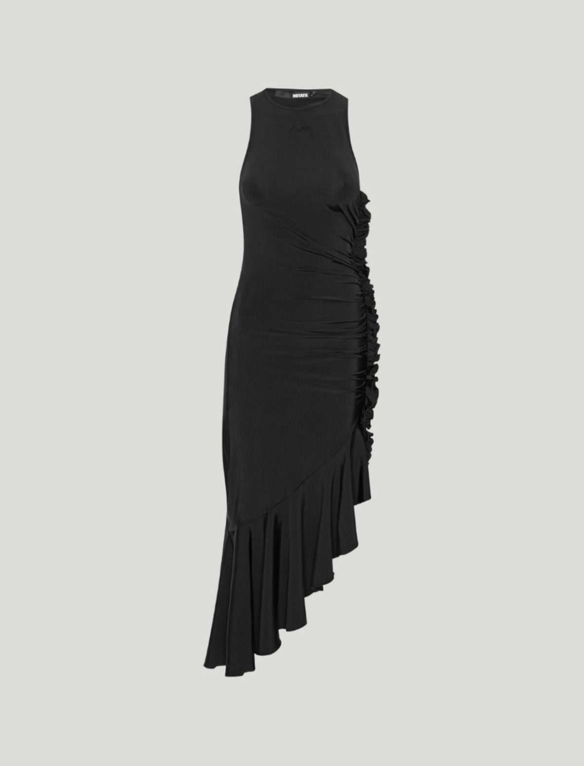 ROTATE BIRGER CHRISTENSEN Slinky Asymmetric Dress In Black