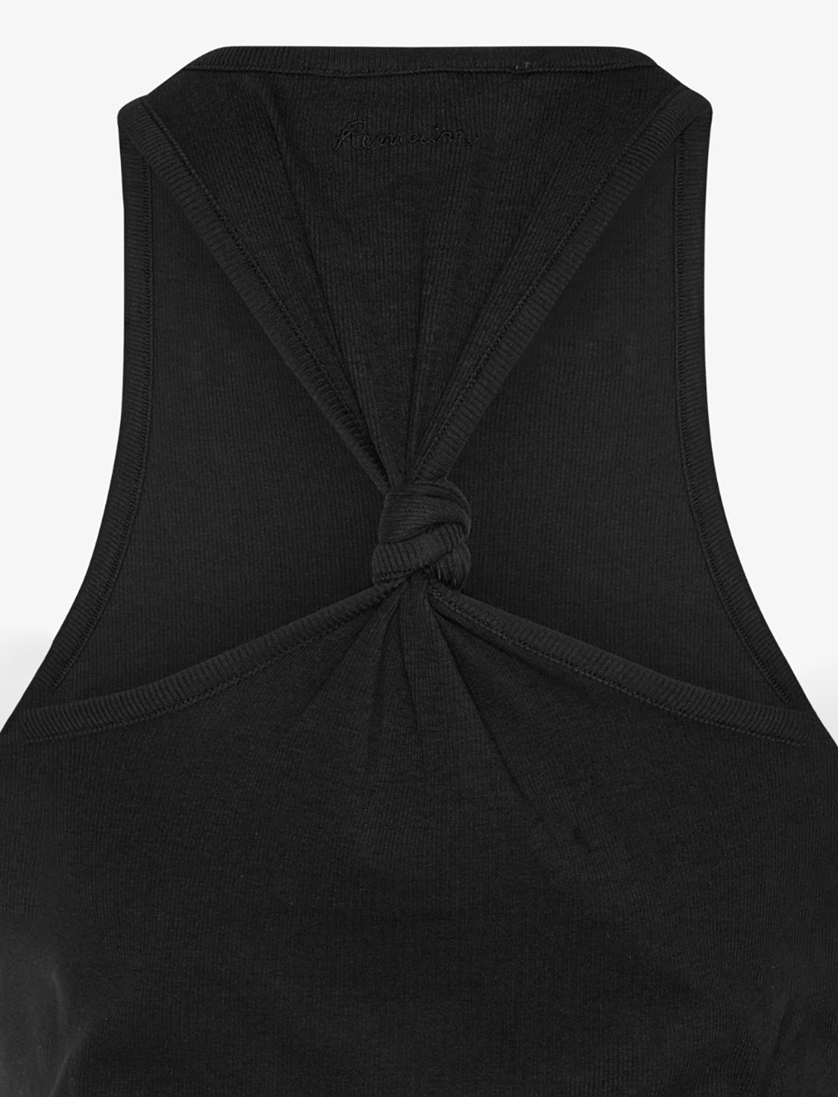 REMAIN Knotted Back Rib Top in Black