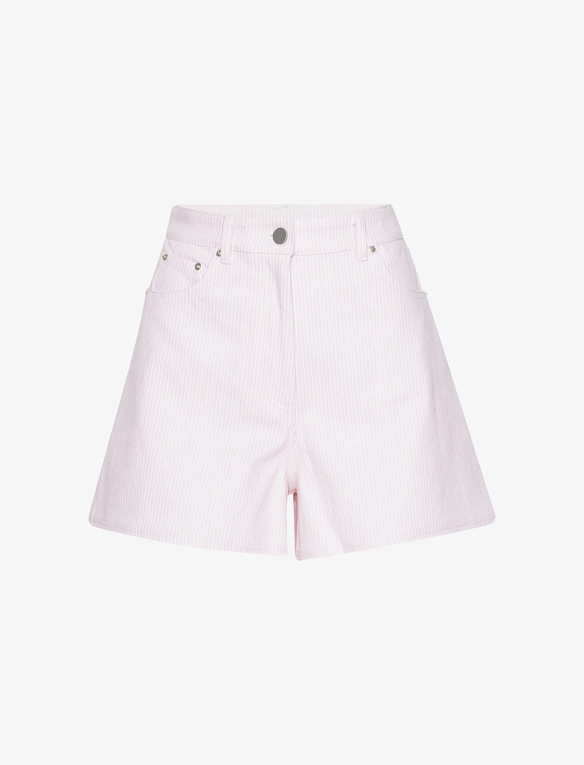 REMAIN Striped Mini Shorts in Ballerina Comb