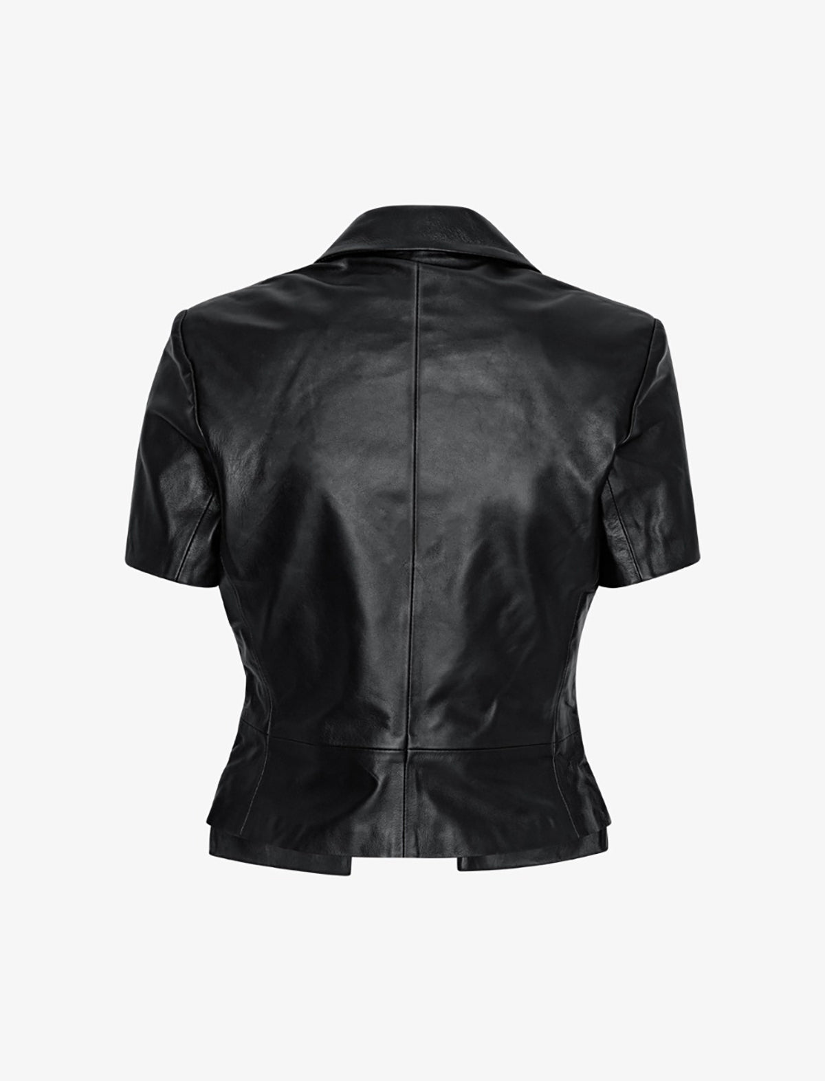 REMAIN Fitted Leather Blazer in Black