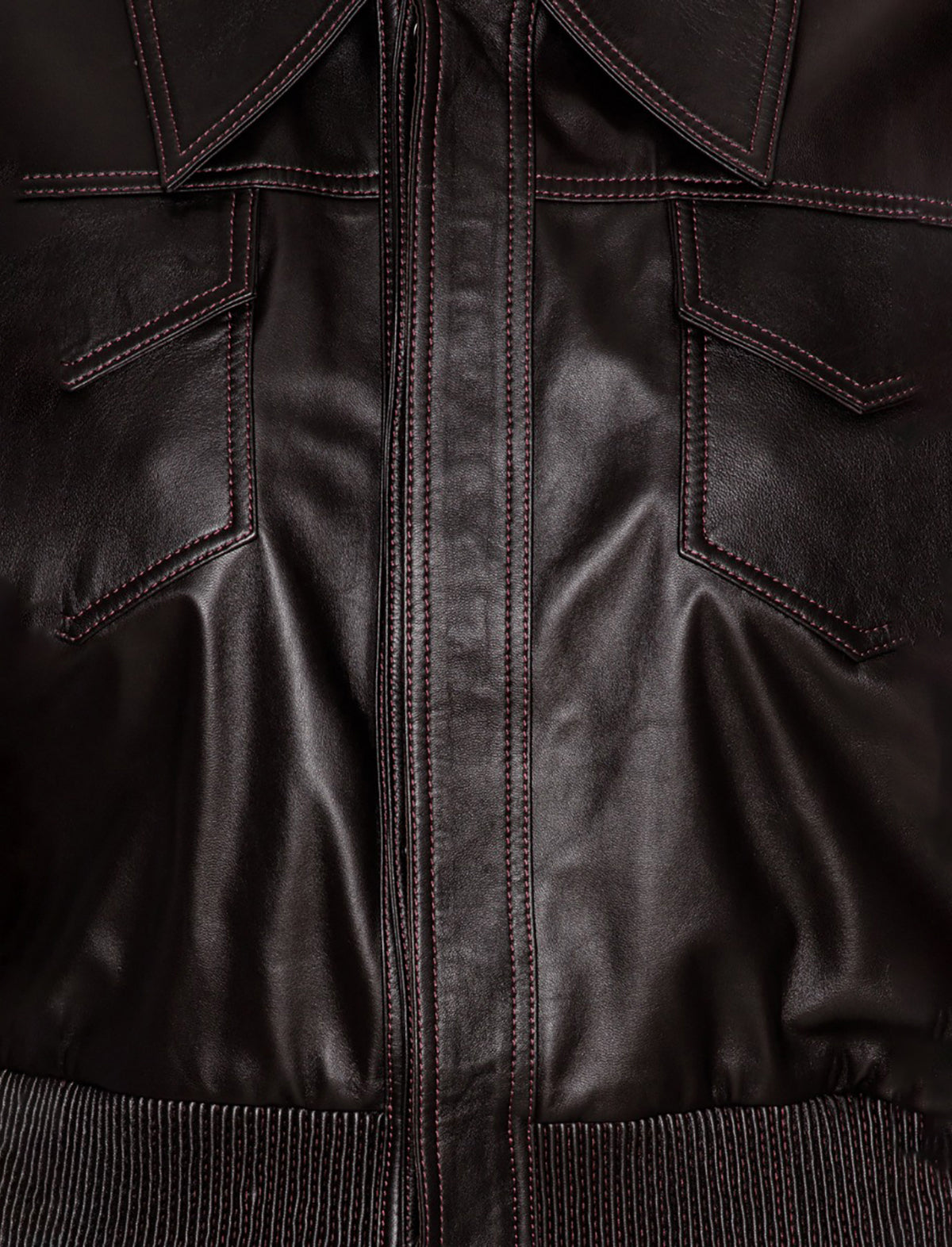 REMAIN Small Leather Jacket in Chocolate Plum