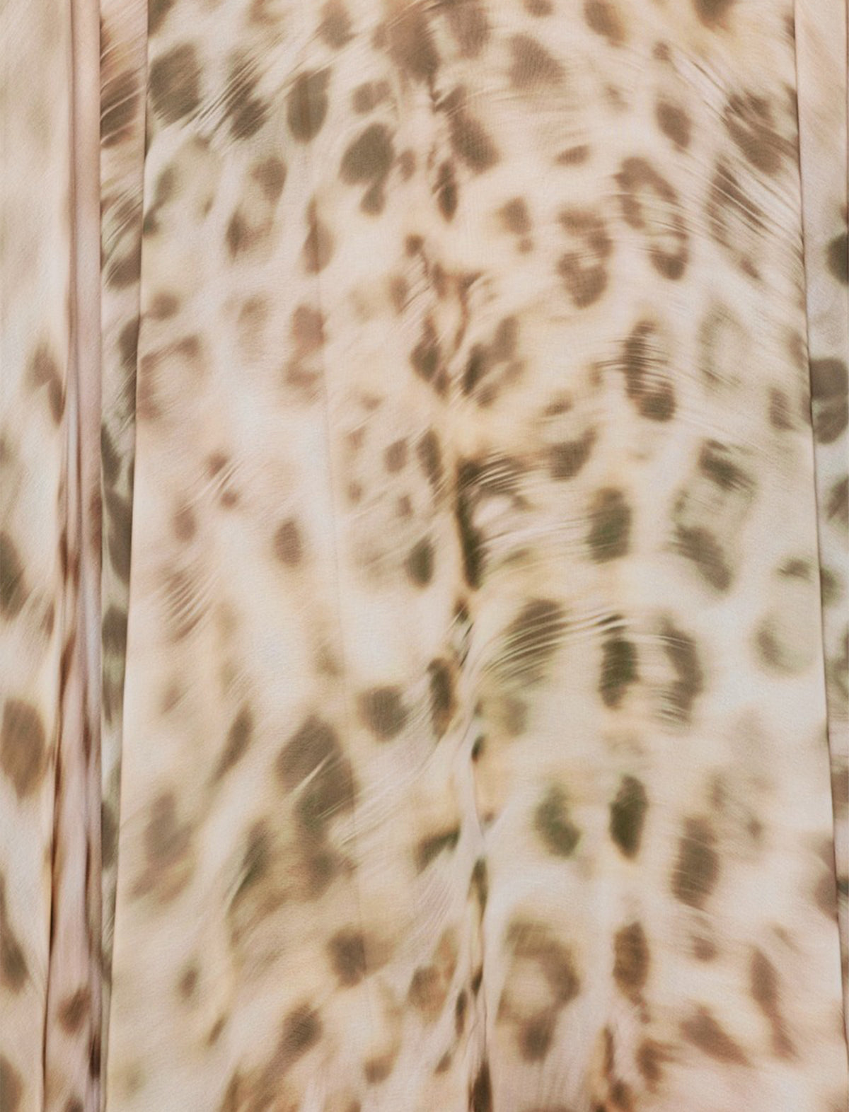 ROTATE Birger Christensen Chiffon Maxi Wide Dress In Blurry Snow Leopard Print