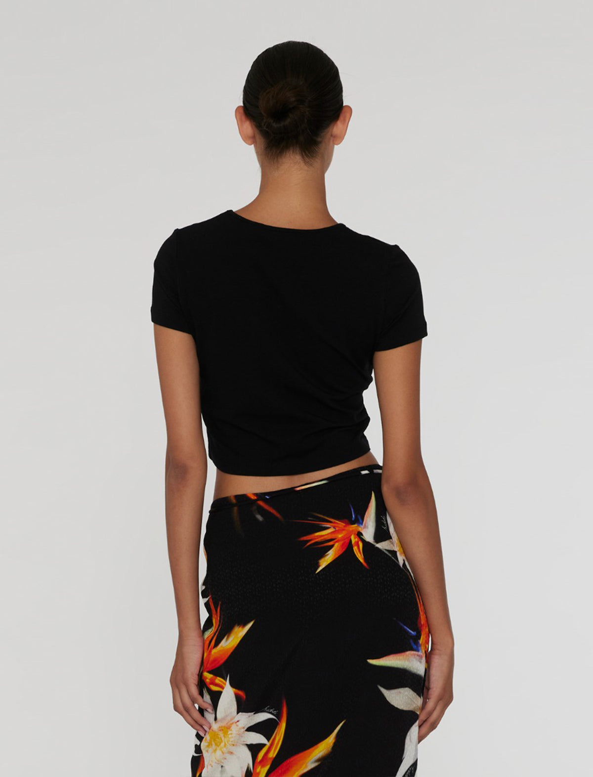 ROTATE BIRGER CHRISTENSEN Cropped T-Shirt In Black