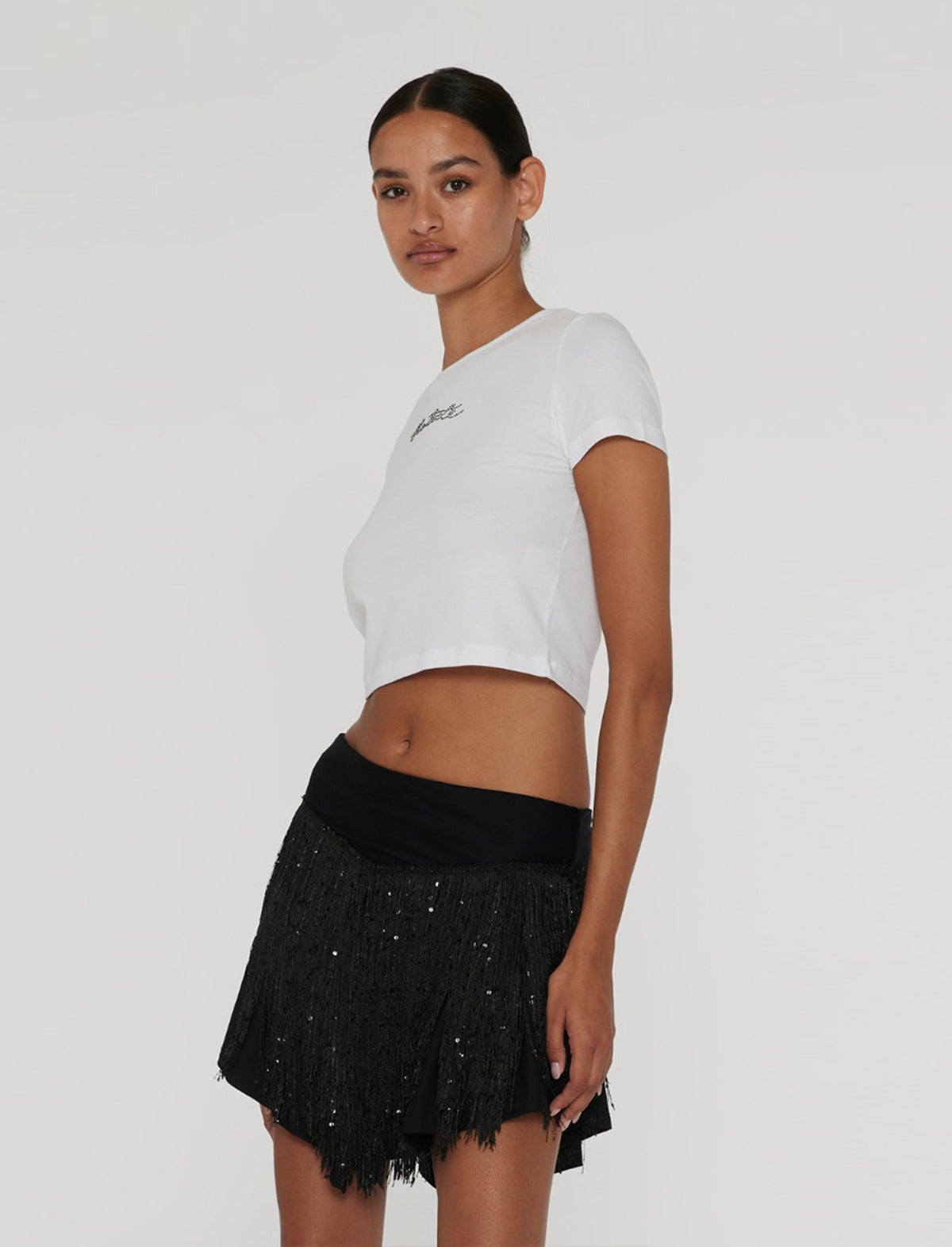 ROTATE BIRGER CHRISTENSEN Cropped T-Shirt In White