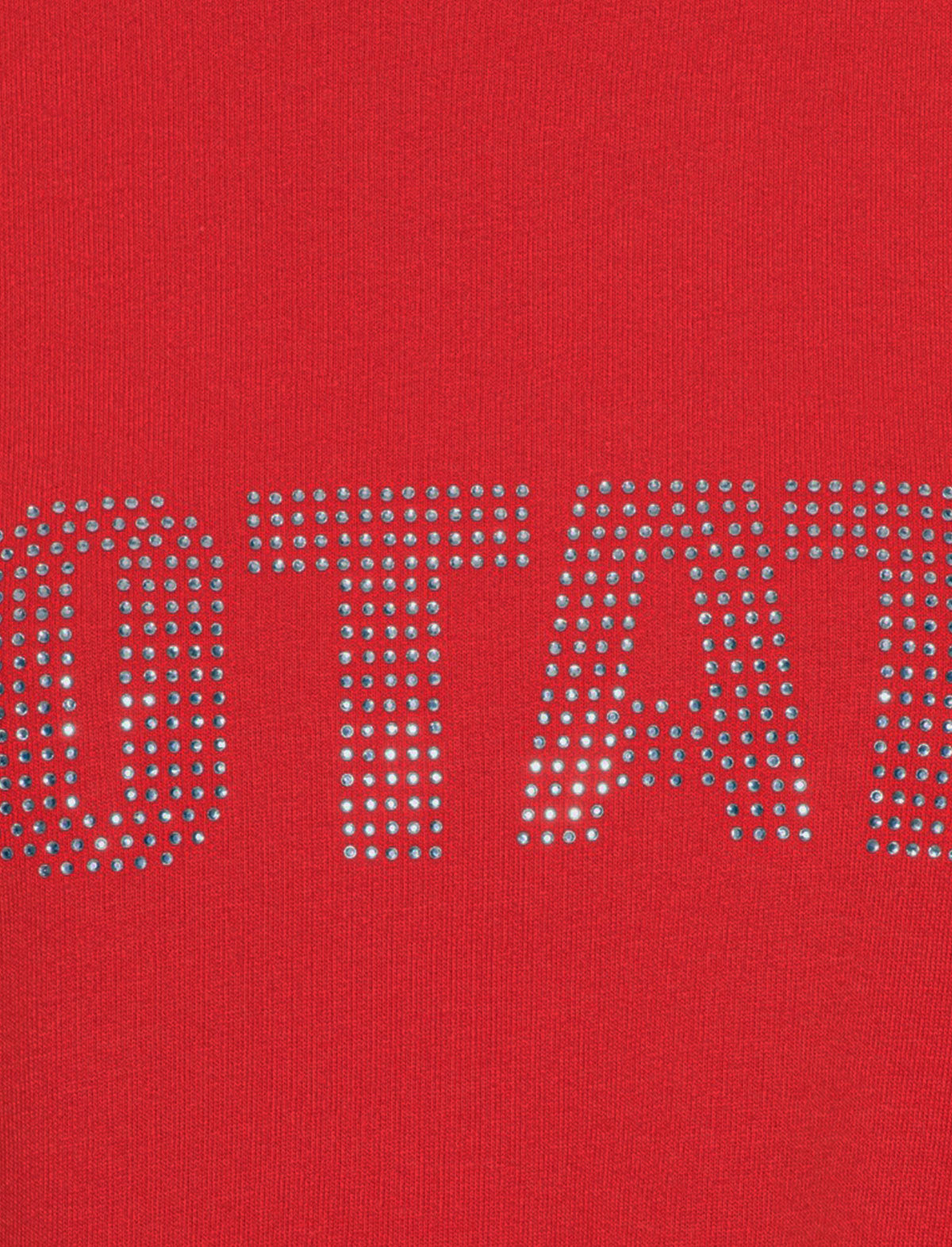 ROTATE SUNDAY 6 Crystal Crewneck Sweater in Fiery Red