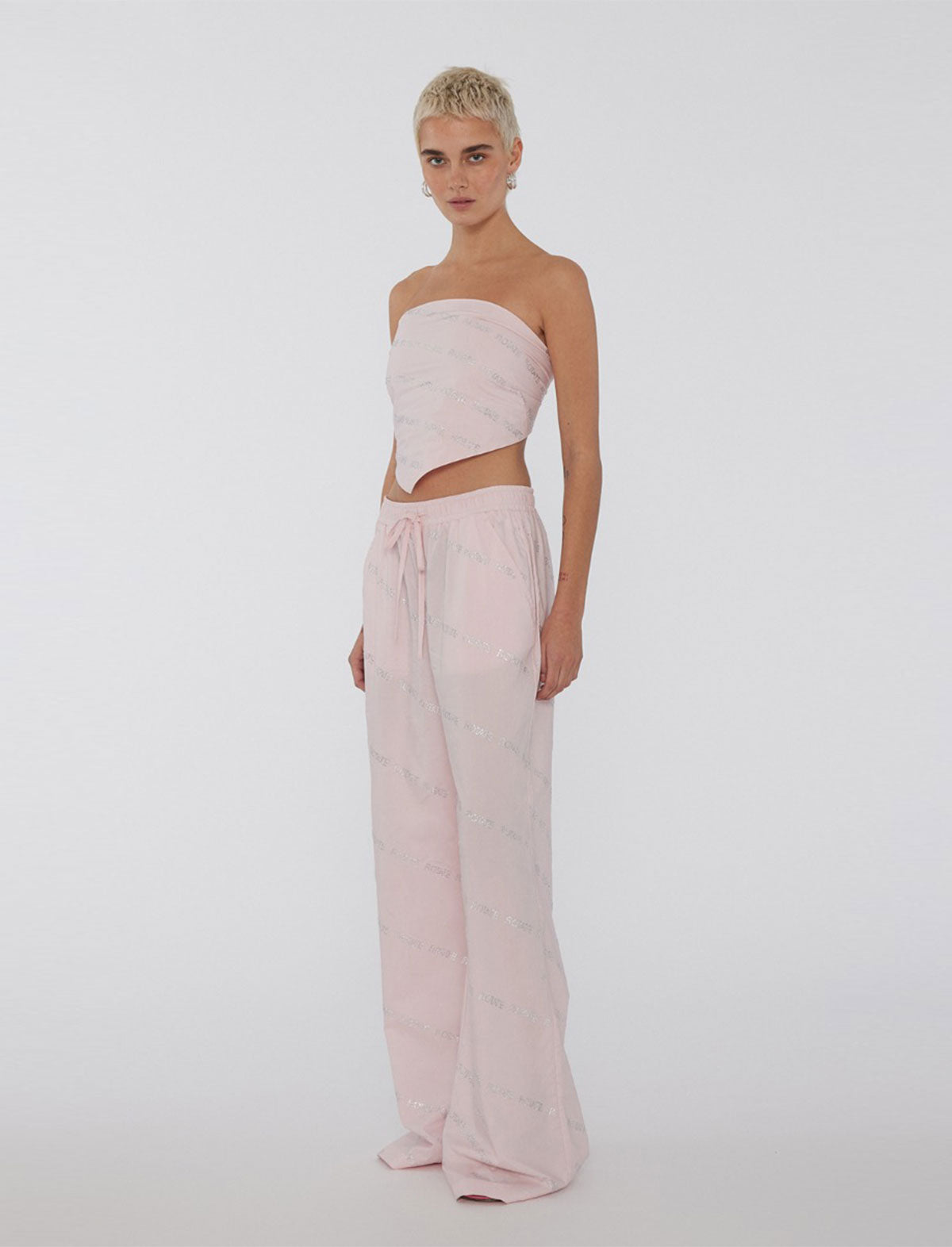 ROTATE SUNDAY 6 Crystal-Embellished Pants in Ballet Slipper