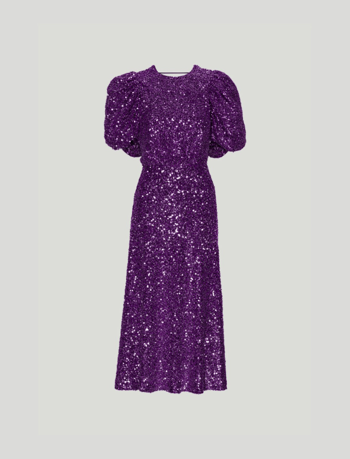 ROTATE Holiday Sequins Open-Back Maxi Dress in Purple Magic