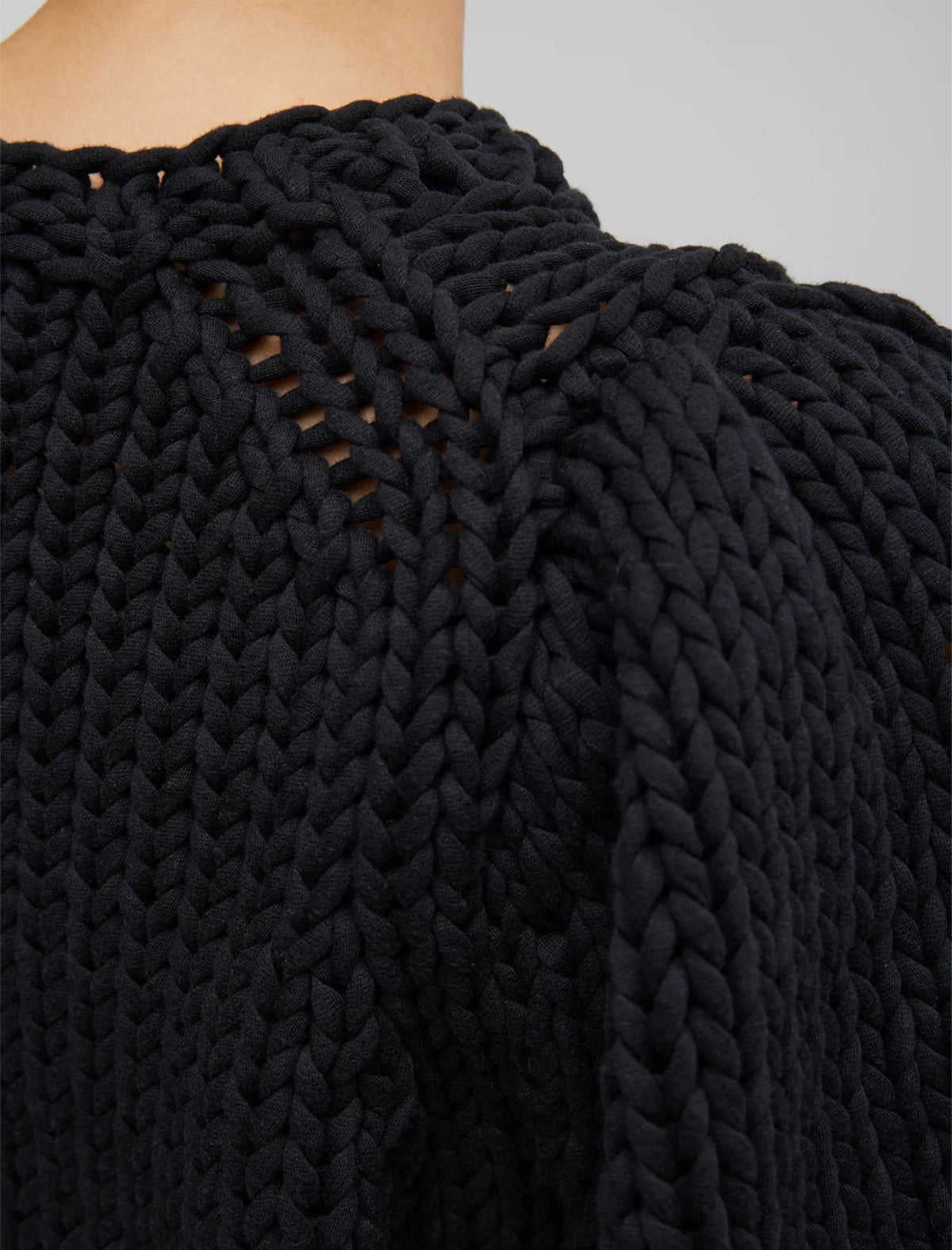 TIBI Deluxe Tube Yarn Sweater Mini Puff Pullover In Black