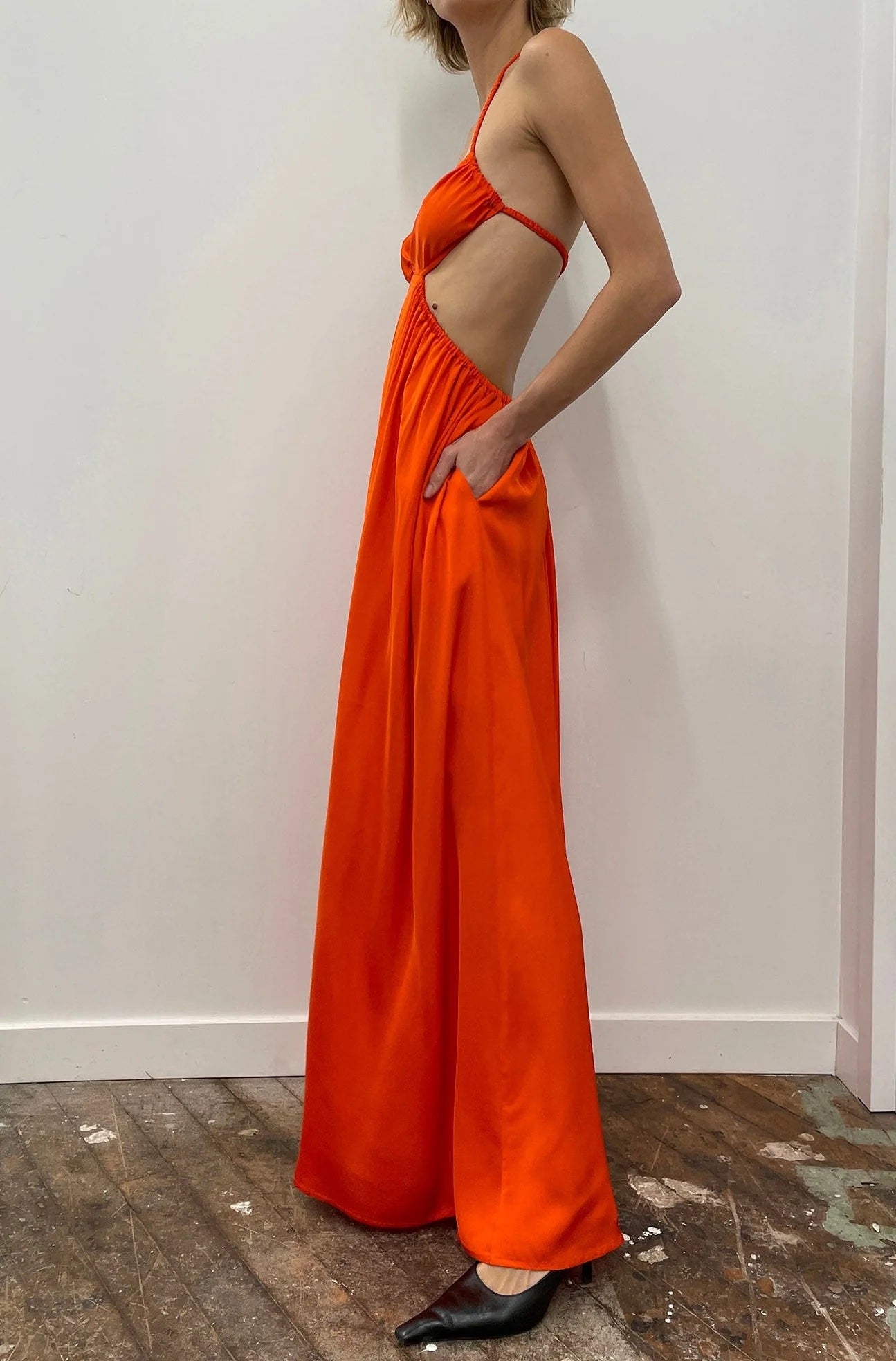 BEAUFILLE Alina Maxi Dress in Tangerine