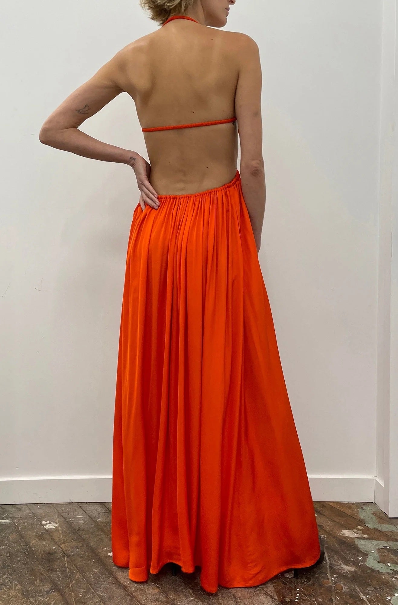 BEAUFILLE Alina Maxi Dress in Tangerine