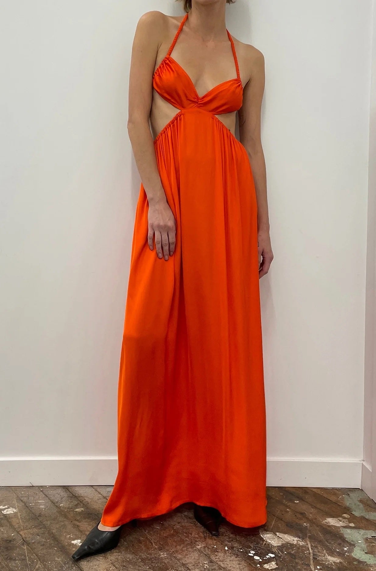 BEAUFILLE Alina Maxi Dress in Tangerine