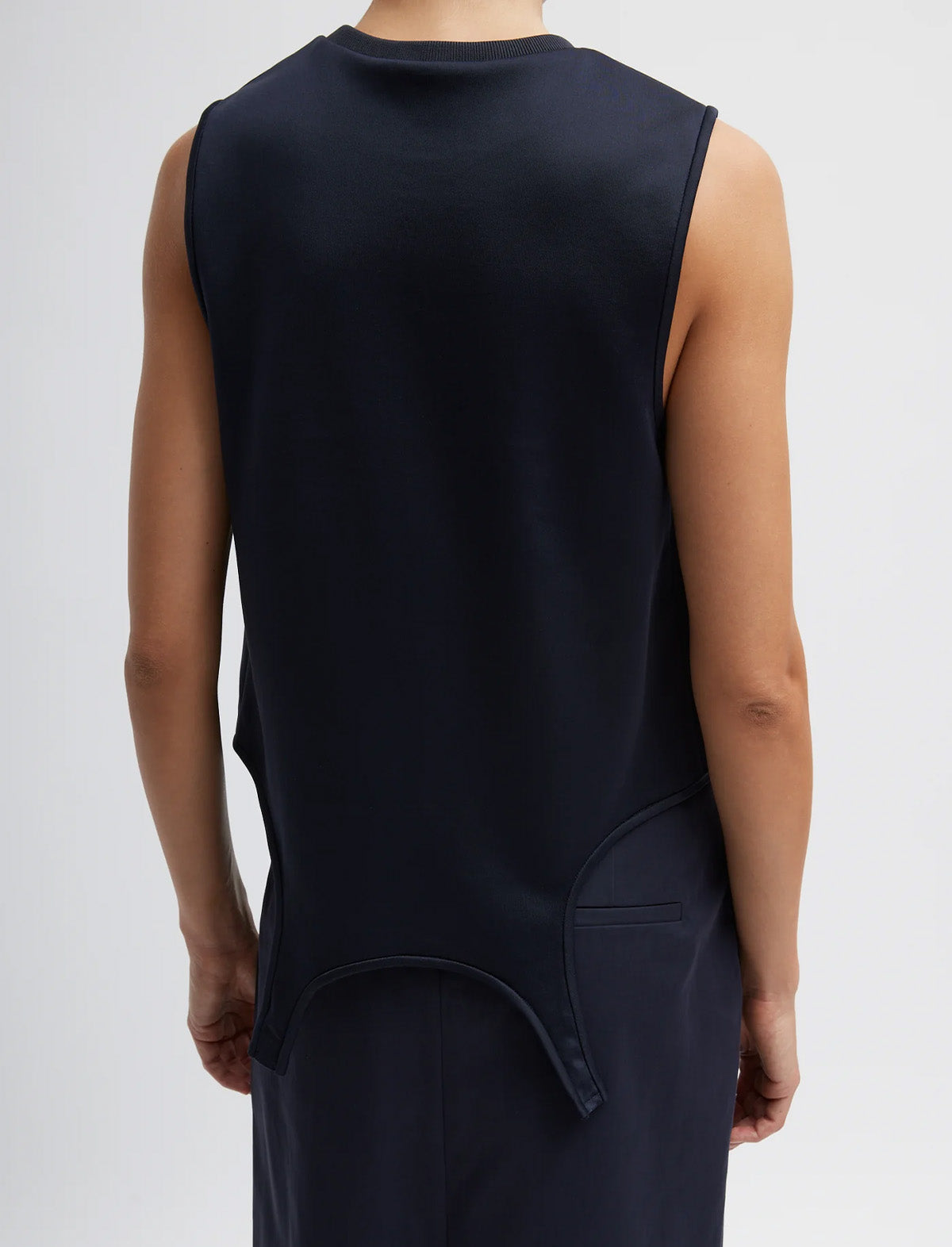 TIBI Active Knit Flip Tank in Navy