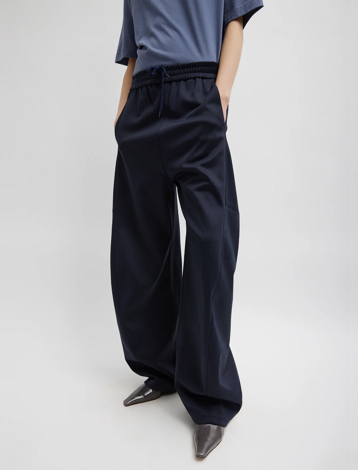 TIBI Active Knit Winslow Pant in Navy