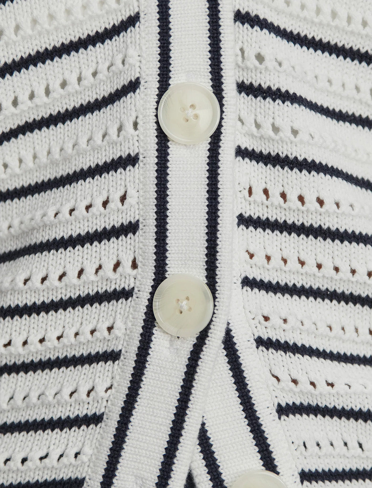 VARLEY Antonia Relaxed Cardigan in White/Blue Nights