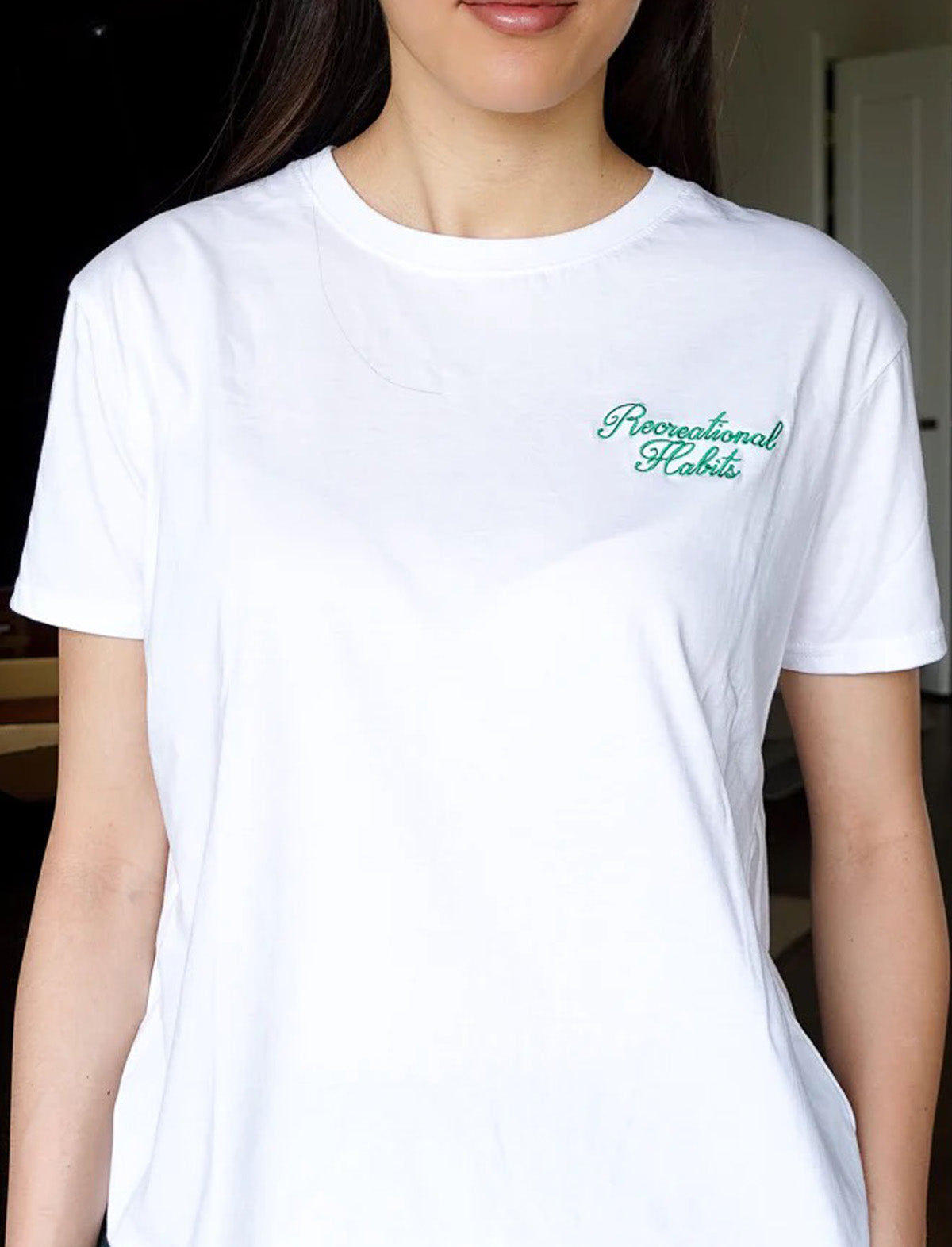 RECREATIONAL HABITS Forever Classic Script Tee in White