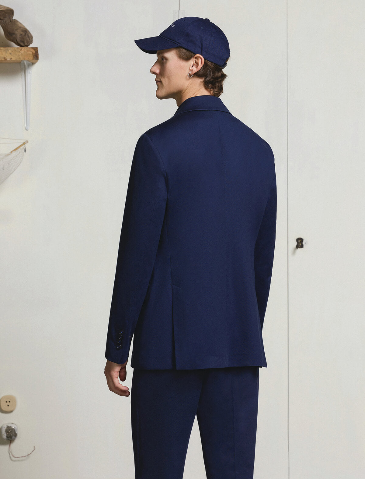 CIRCOLO 1901 Double-Breasted Jersey Jacket In Indigo