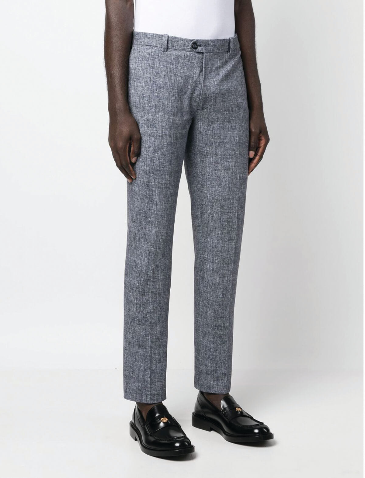 CIRCOLO 1901 Jersey Tailored Trousers in Blue Piquet