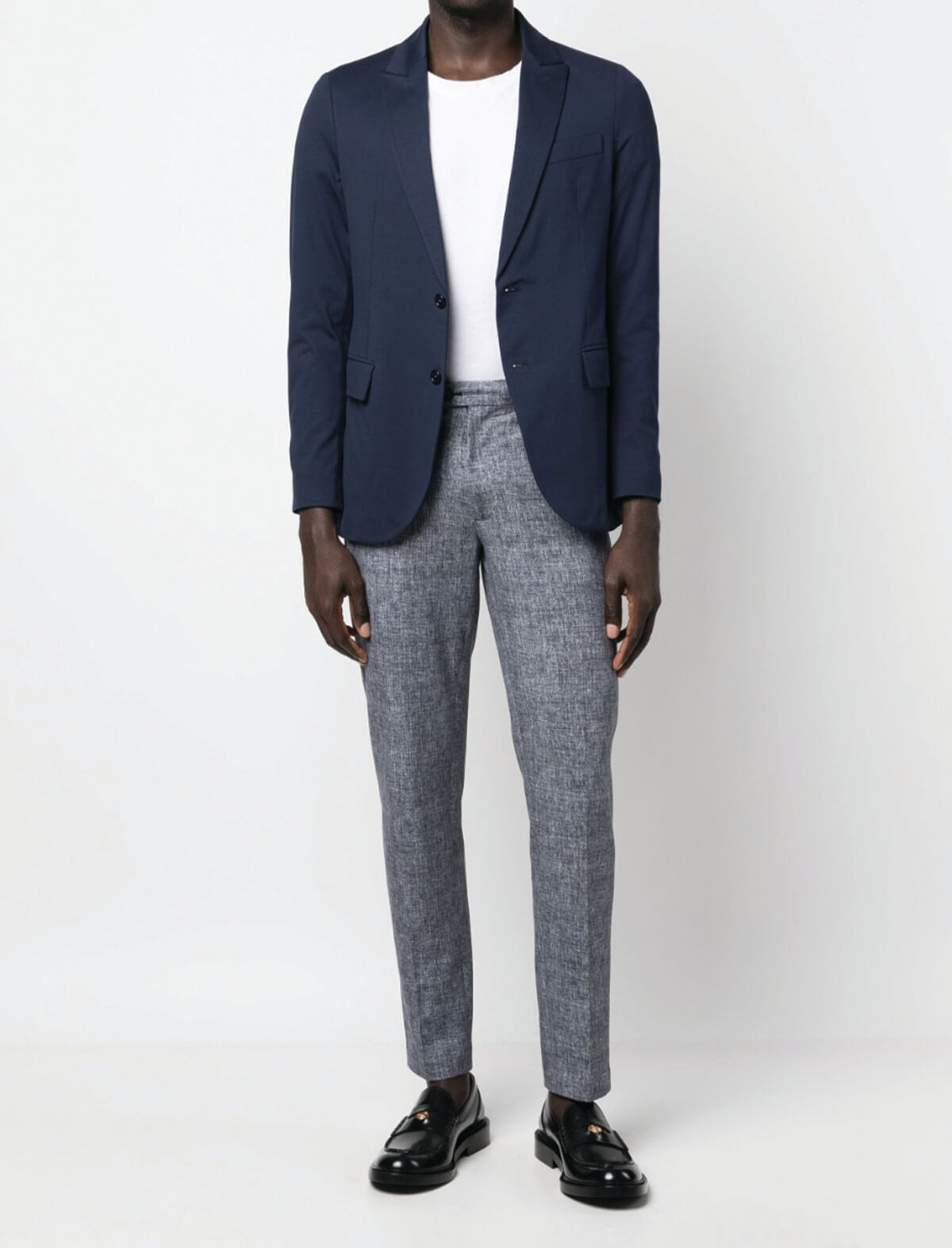 CIRCOLO 1901 Jersey Tailored Trousers in Blue Piquet