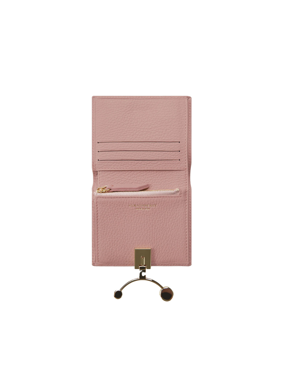 STRATHBERRY Crescent Wallet in Grain Leather Blush Rose