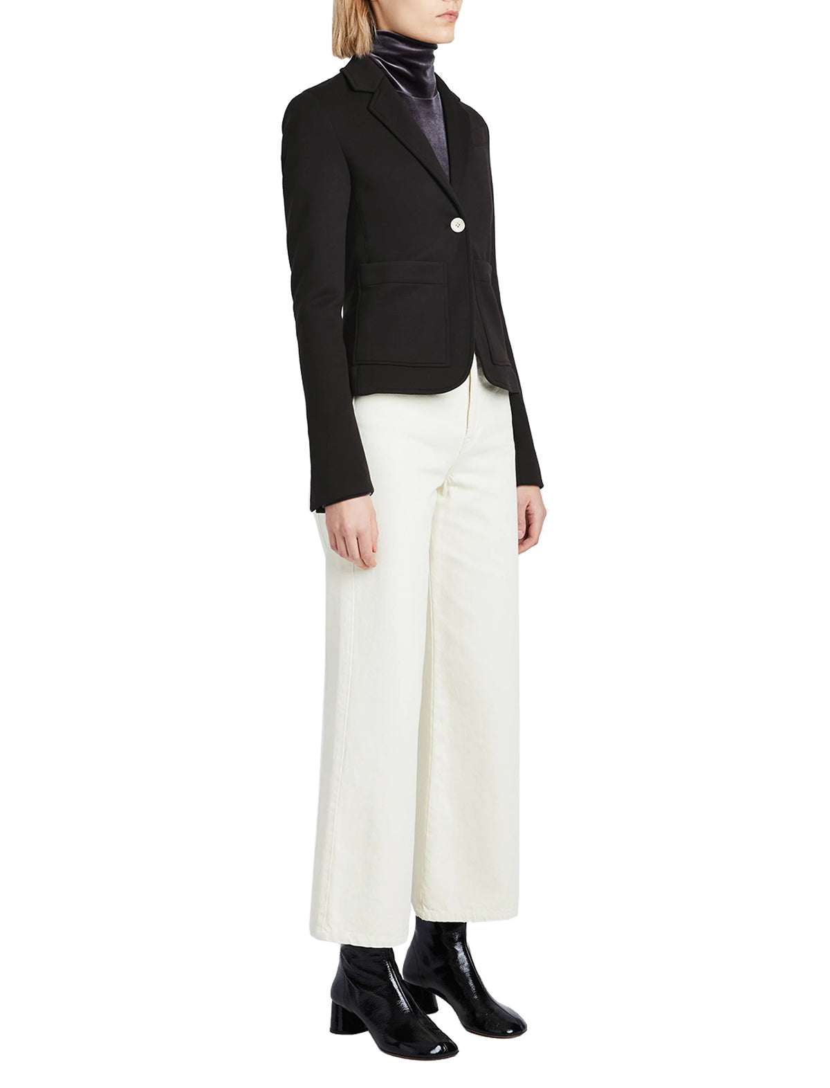 PROENZA SCHOULER WHITE LABEL Jersey Suiting Blazer in Black