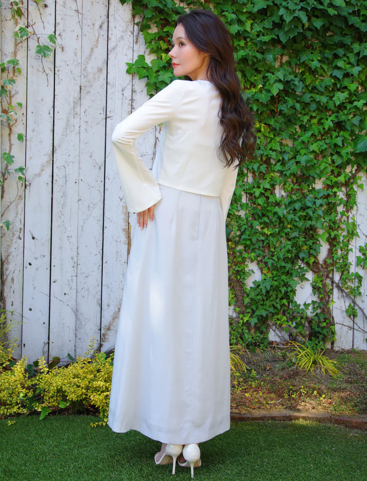 RICORD Cami Dress With Cardigan in Light Gray