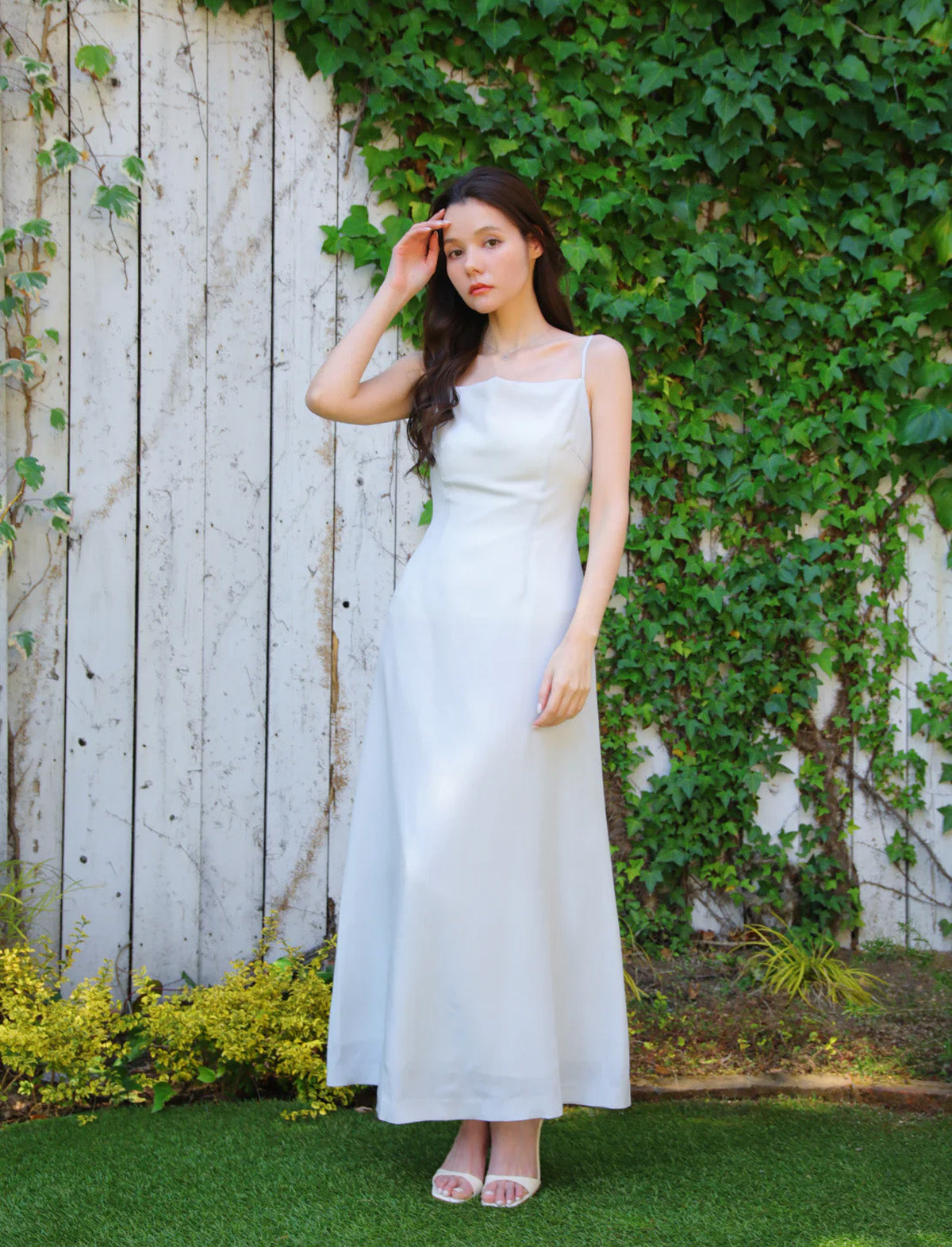 RICORD Cami Dress With Cardigan in Light Gray