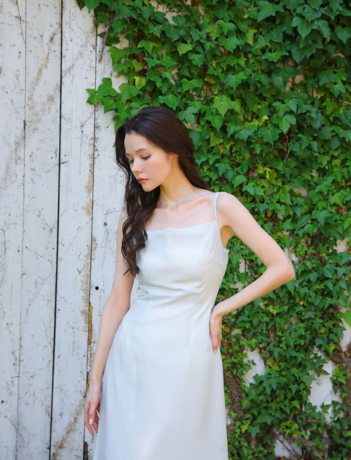 RICORD Cami Dress With Cardigan in Light Gray