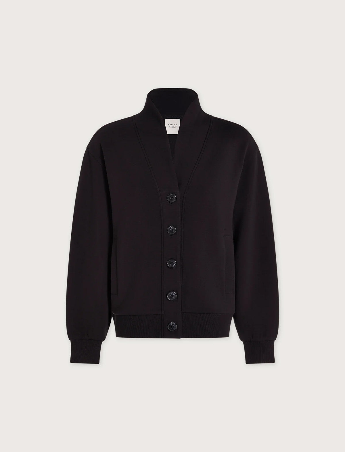 VARLEY Celeste Button Through Sweat in Black