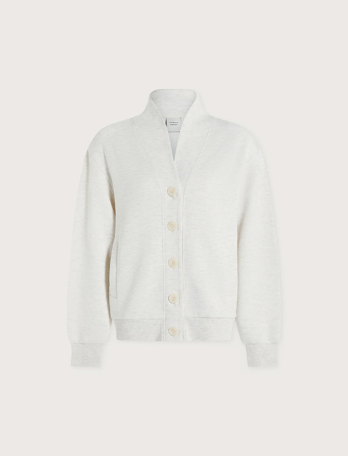 VARLEY Celeste Button Through Sweat in Ivory Marl