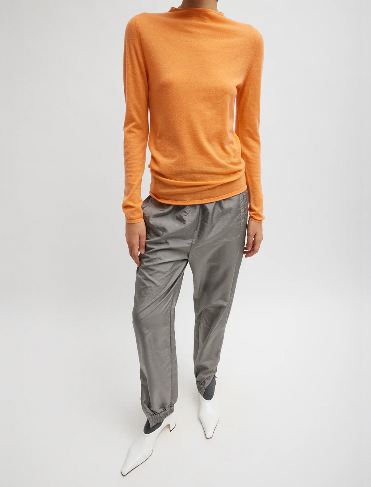TIBI Crispy Nylon Kat Jogger in Grey