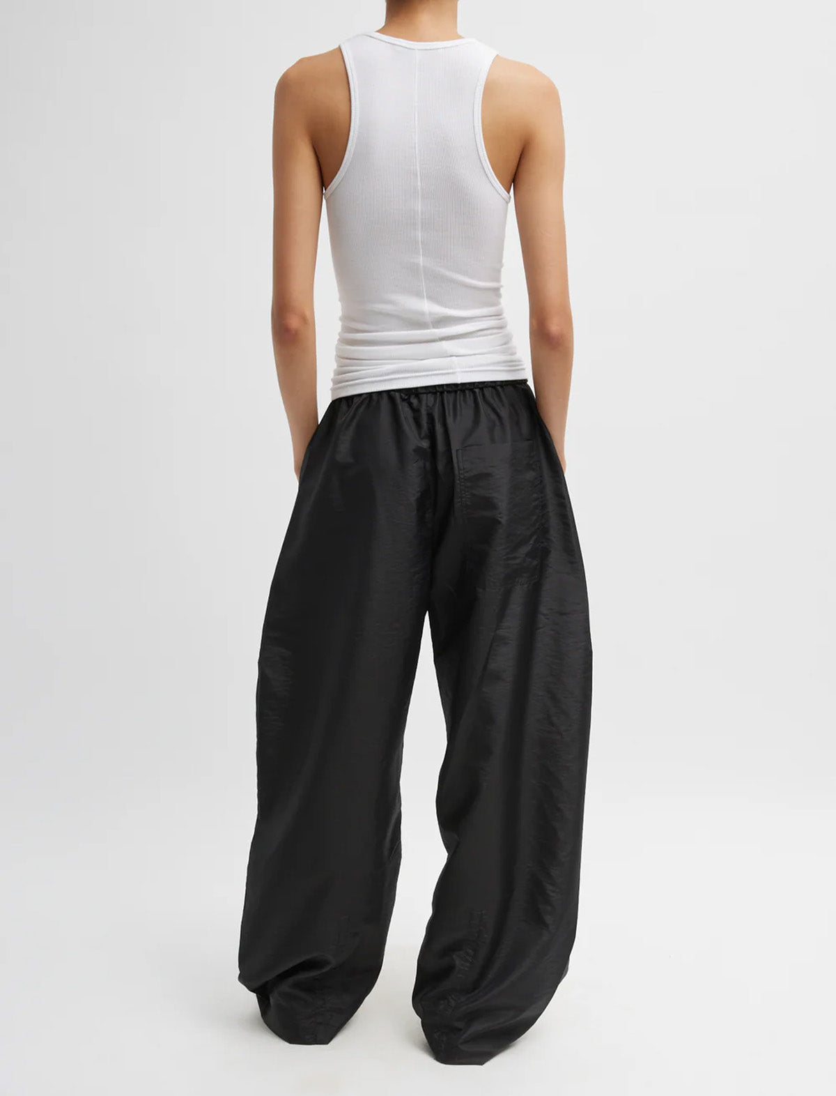 TIBI Crispy Nylon Winslow Pant in Black