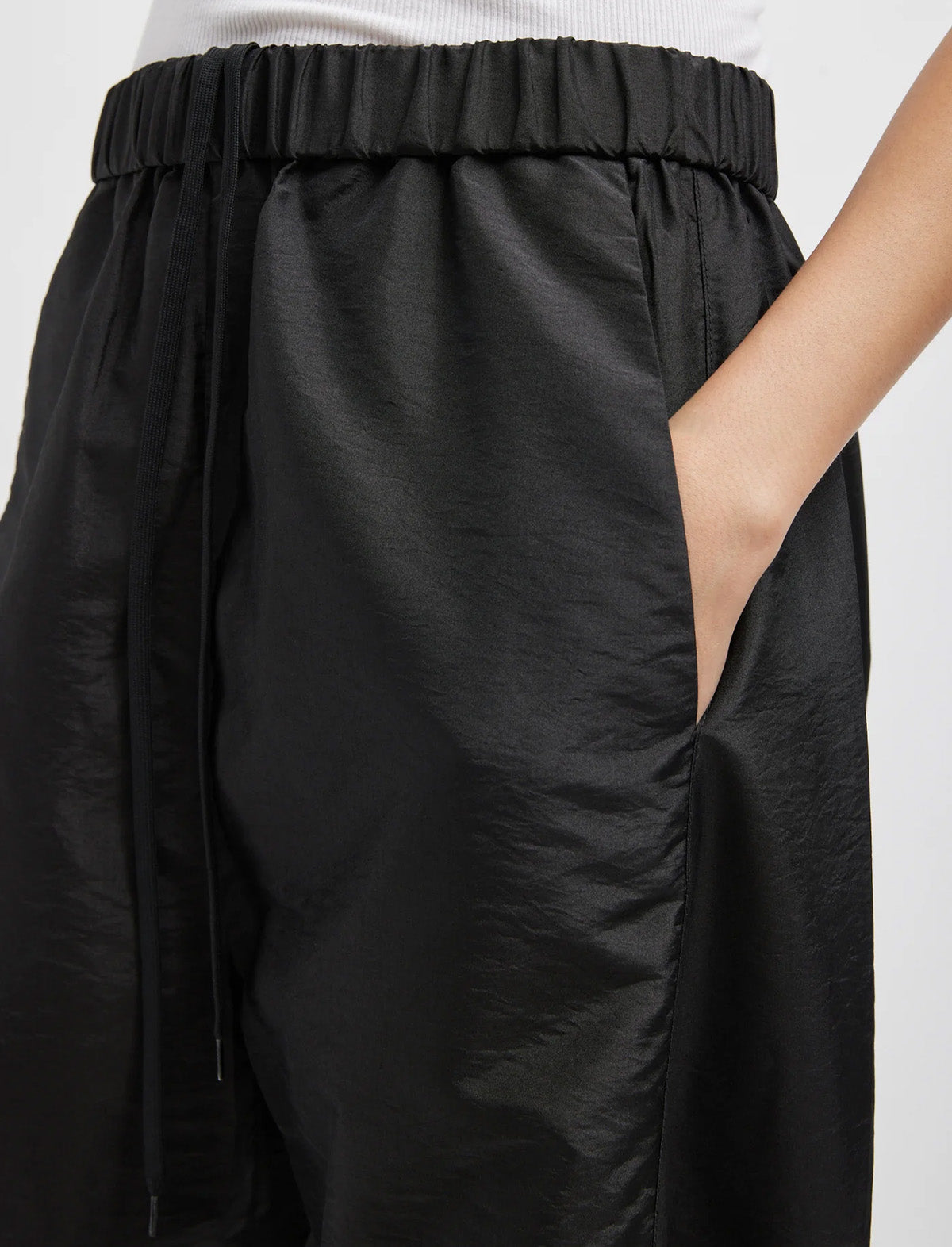 TIBI Crispy Nylon Winslow Pant in Black