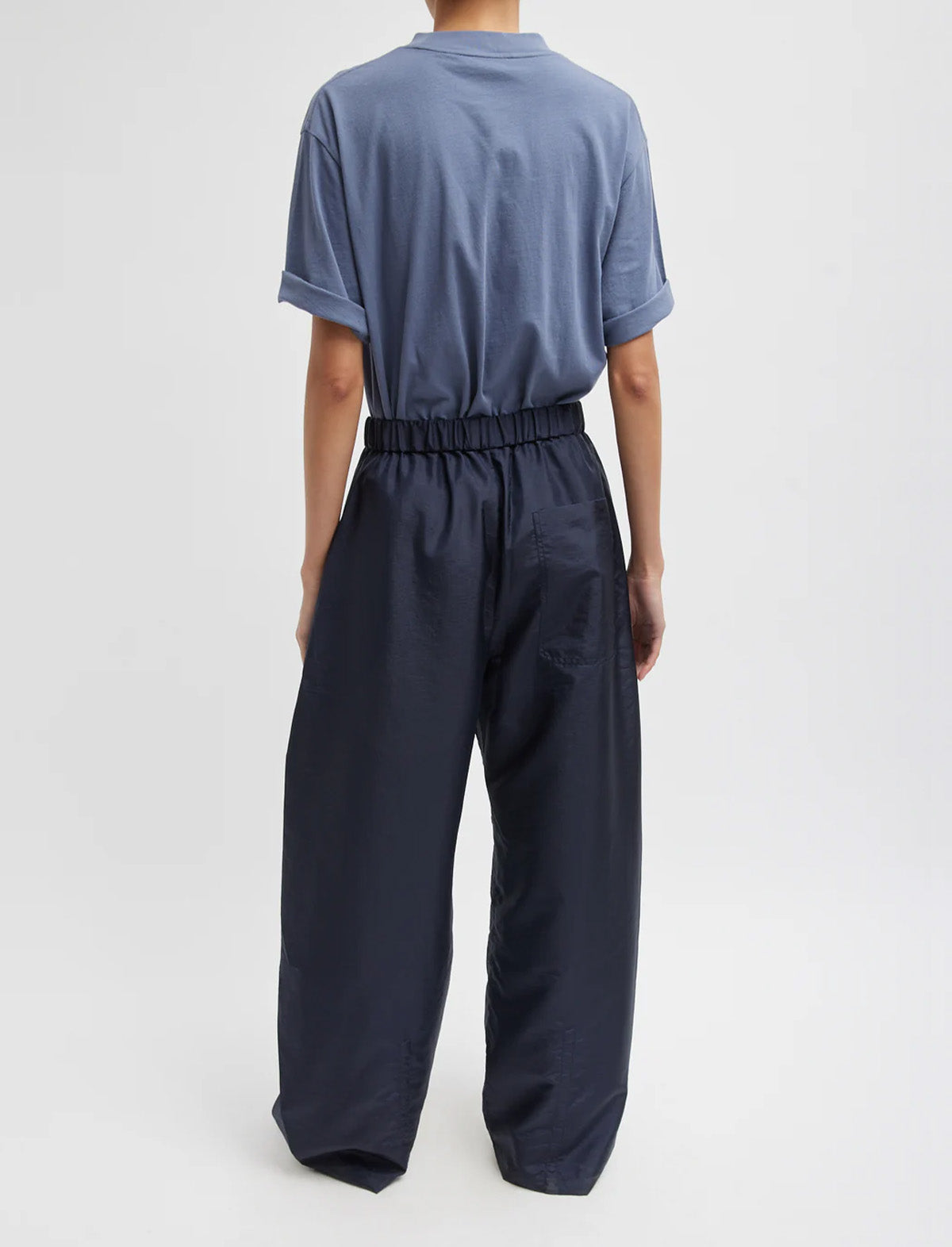 TIBI Crispy Nylon Winslow Pant in Navy
