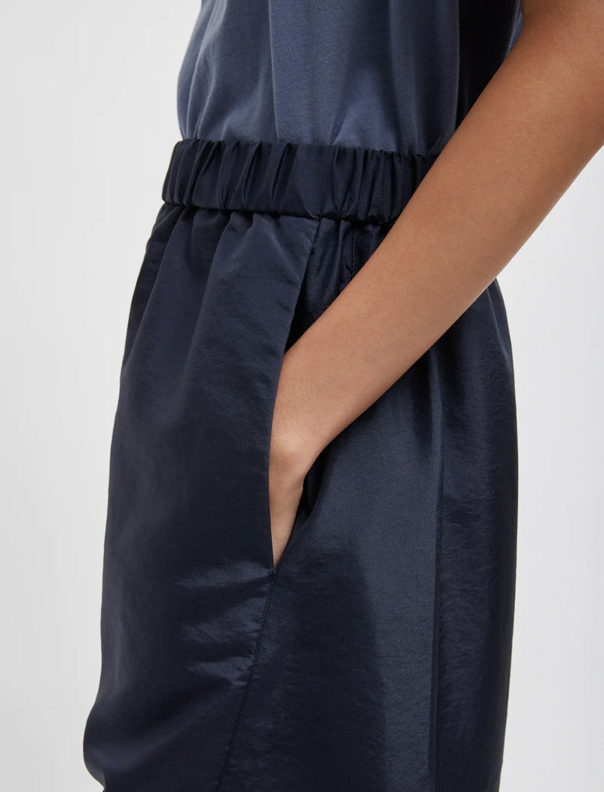 TIBI Crispy Nylon Winslow Pant in Navy